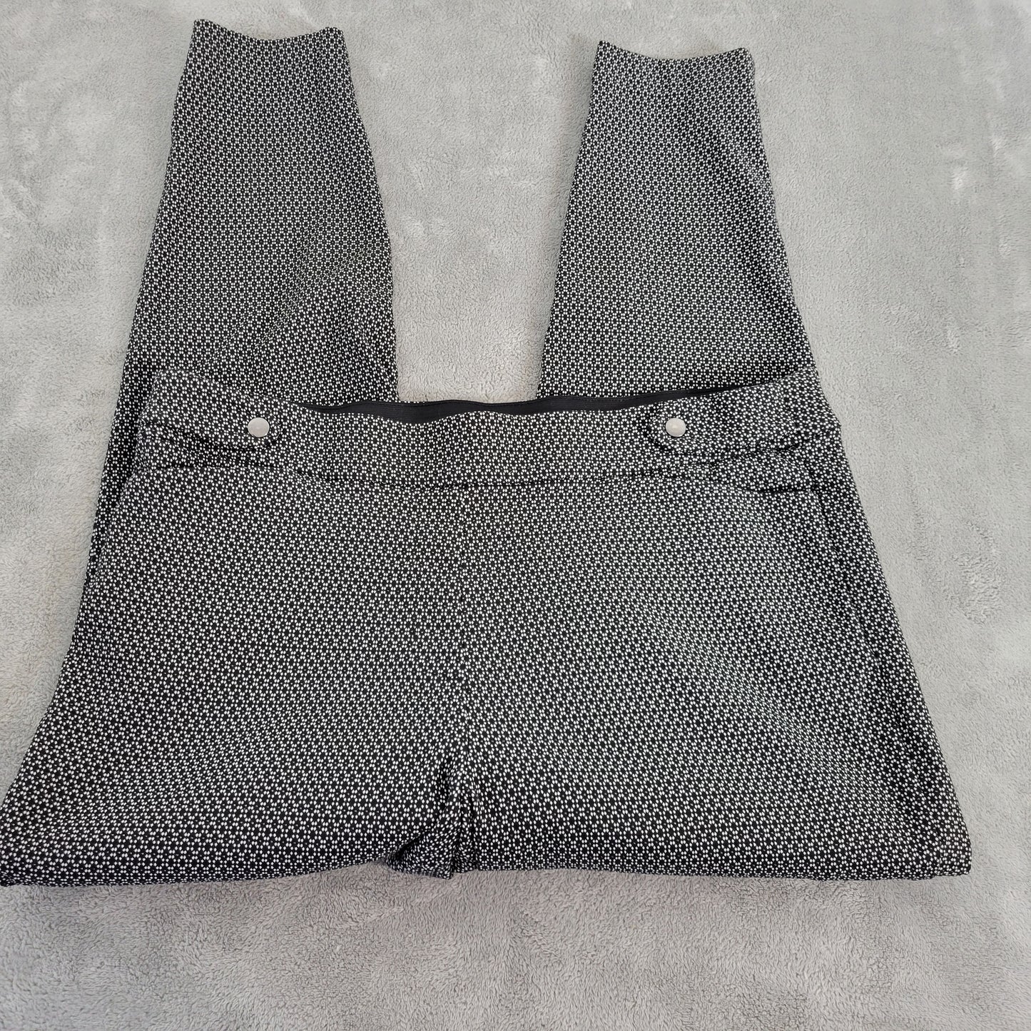 Maurices XXL Black White Geometric Knit Pants Elastic Waist Pull On GEO65E