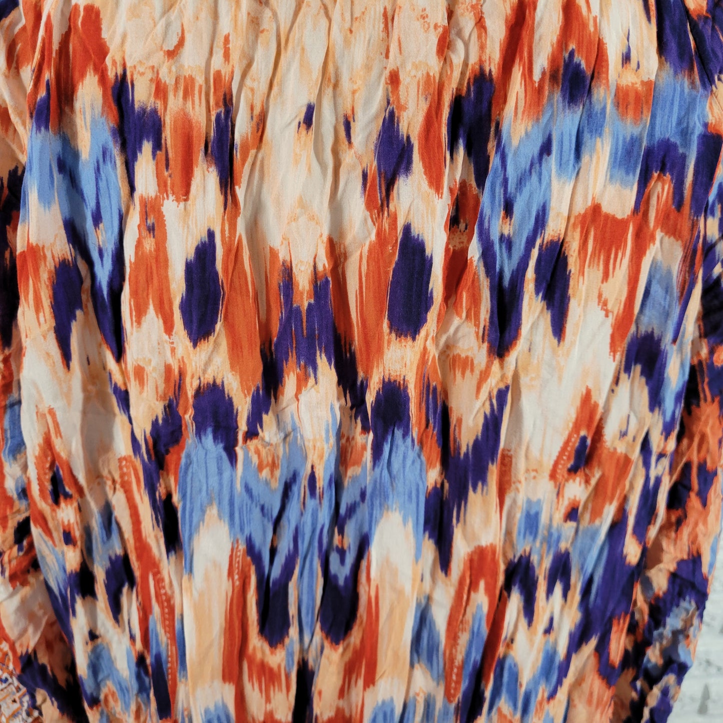 Faded Glory XXL Geometric Watercolor Keyhole Top Rayon Multicolor WAT64XE