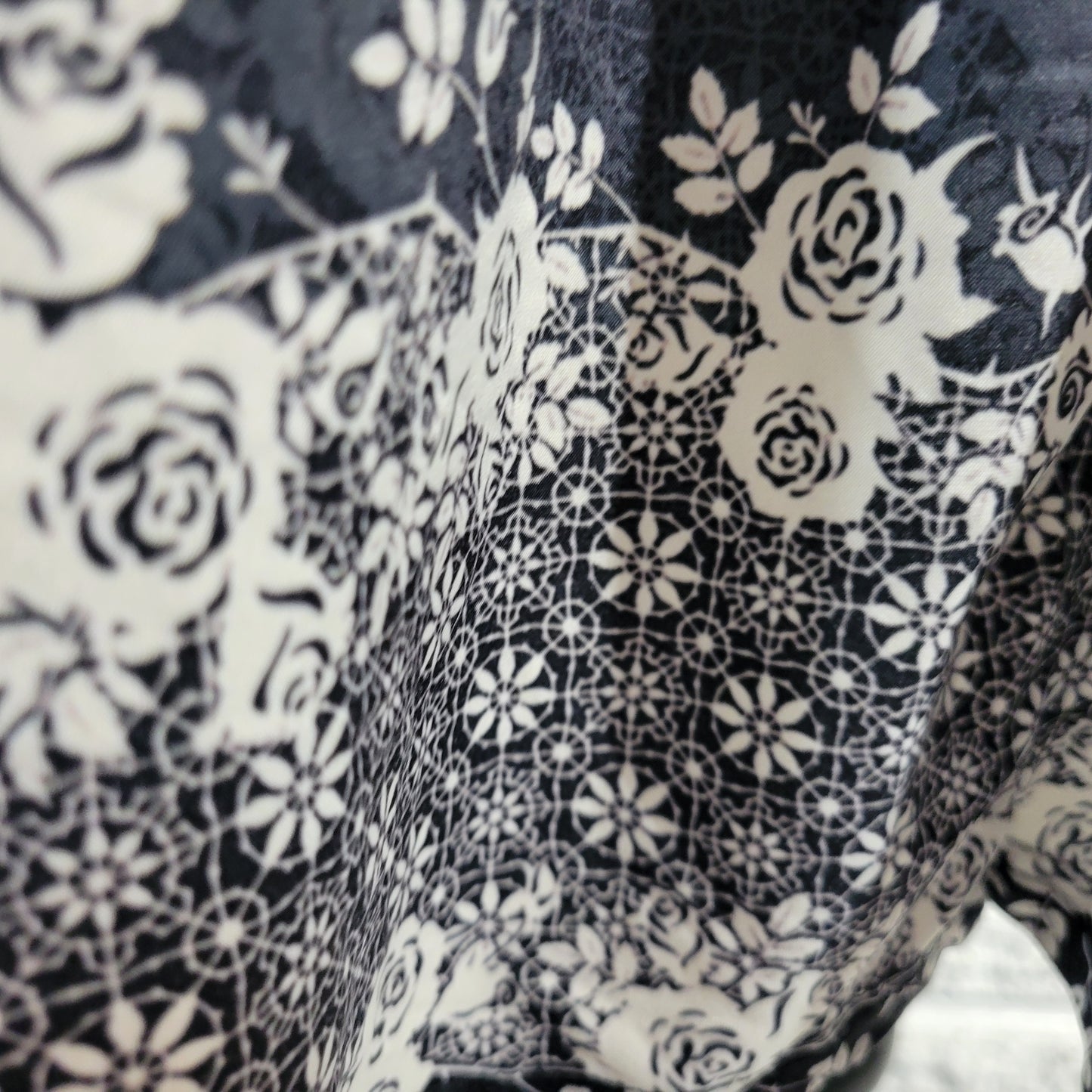 Azalea Firmiana Womens Indigo Blue White Floral Tunic Blouse 1XL FLO3E