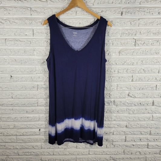 Alfani Womens Nightgown XXL Blue Tie Dye Plus Size Sleepwear V-Neck BLU43E