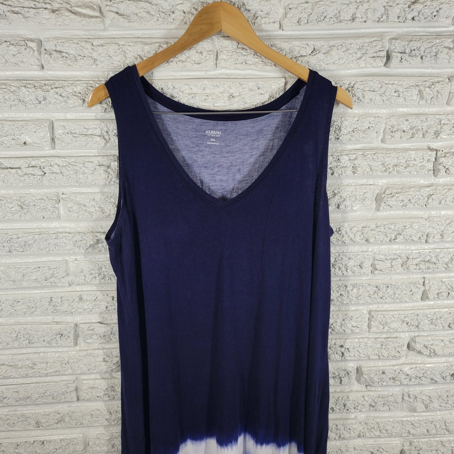 Alfani Womens Nightgown XXL Blue Tie Dye Plus Size Sleepwear V-Neck BLU43E
