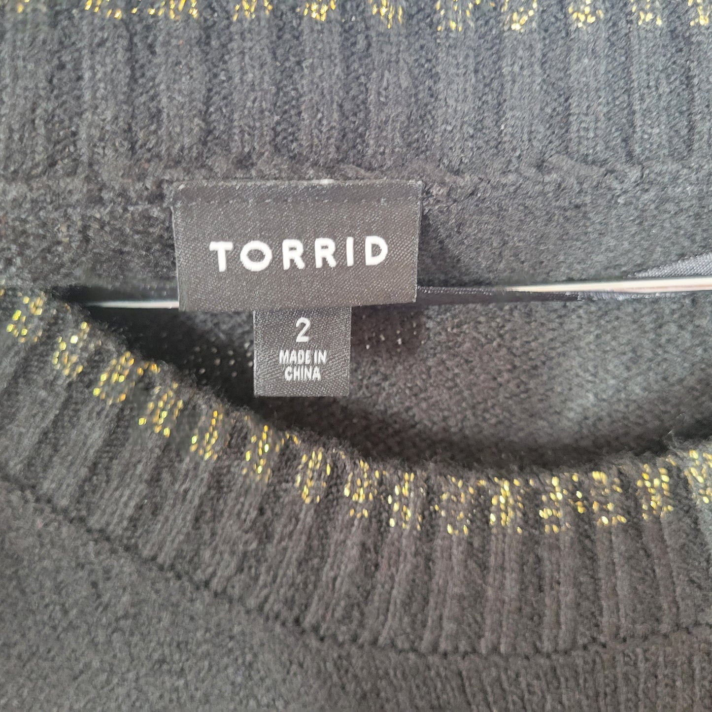 Torrid Black Sequin Metallic Christmas Sweater 2X Womens Festive Winter SWE75E