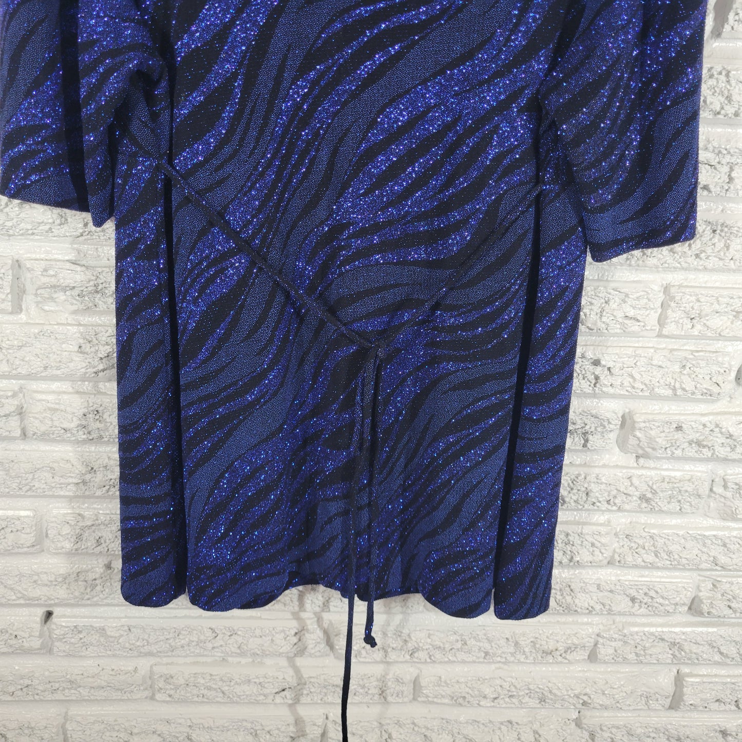 Dressbarn Womens Blue Black Swirl Sparkle Tunic 18 20 Plus Rhinestone BLU50E