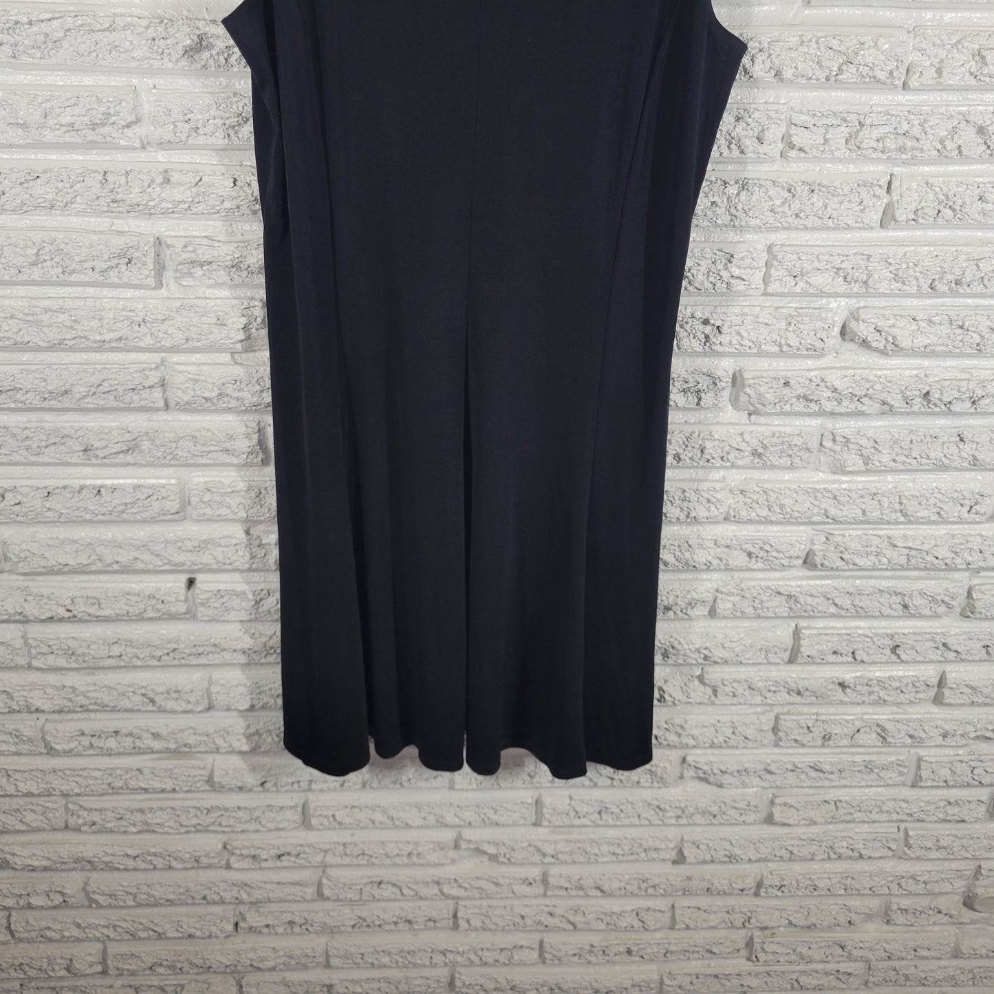 Chicos Additions Womens Black Tank Dress XL Solid Knit Knee Length BLA64E
