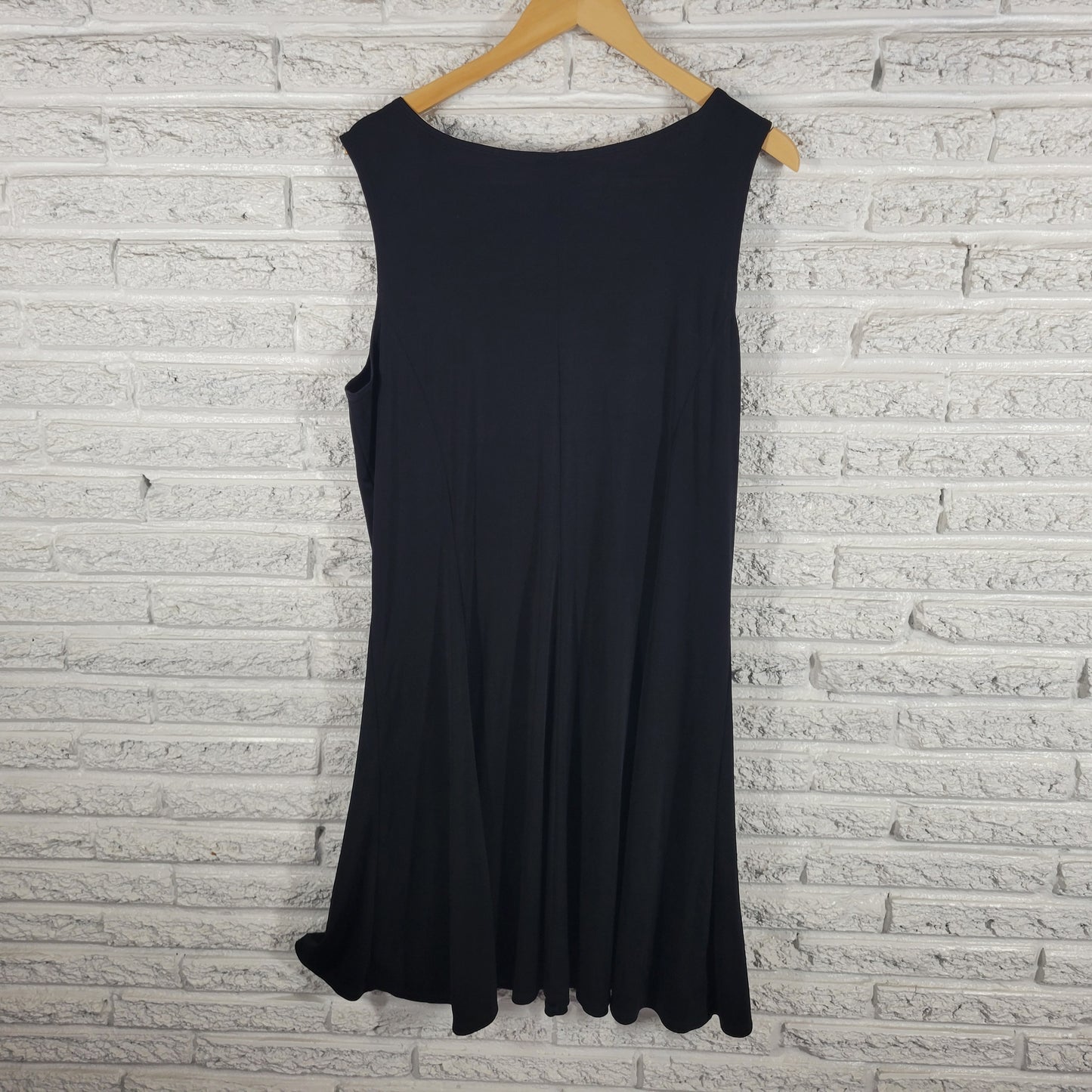 Chicos Additions Womens Black Tank Dress XL Solid Knit Knee Length BLA64E