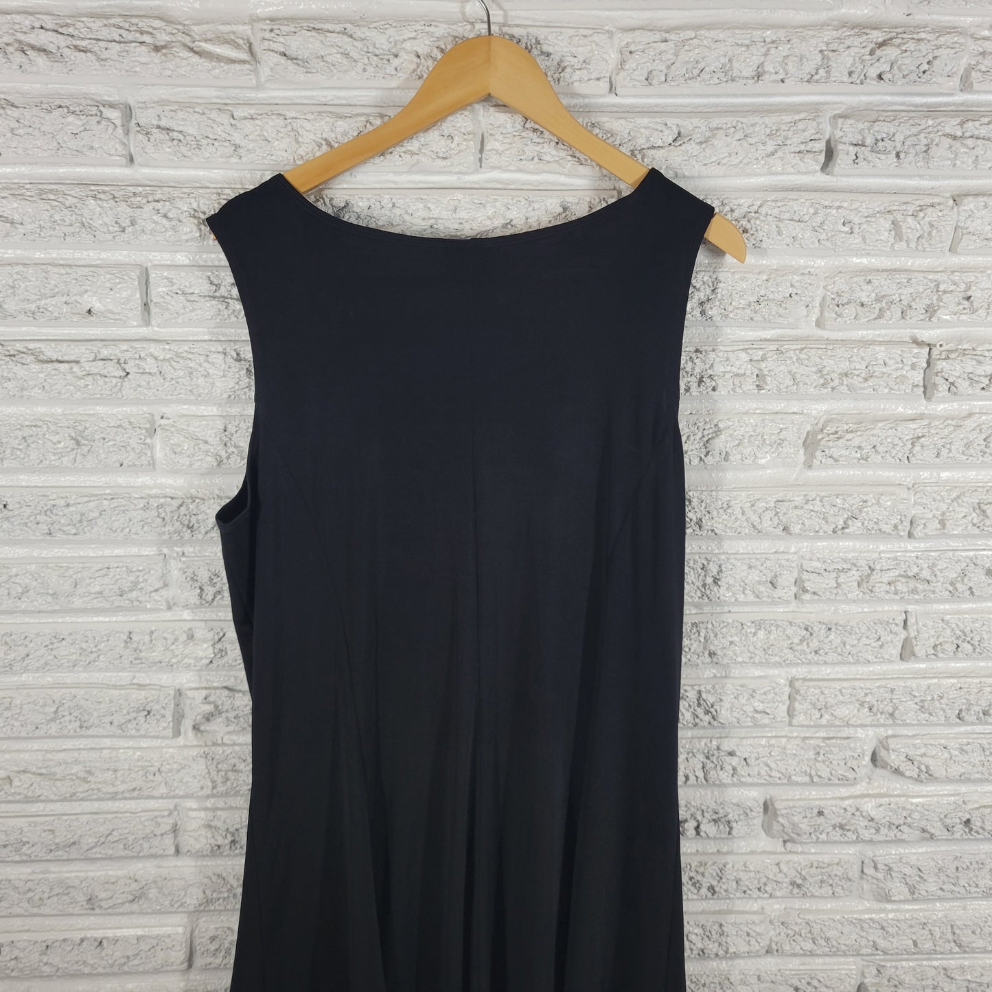 Chicos Additions Womens Black Tank Dress XL Solid Knit Knee Length BLA64E