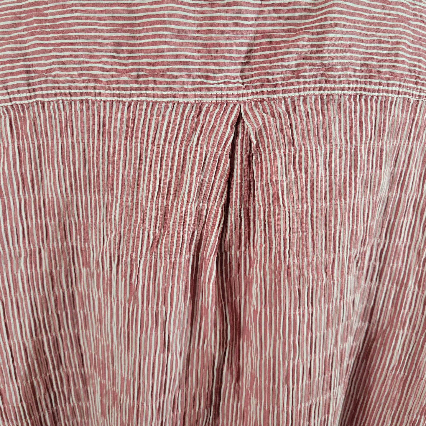 Ulla Popken Tunic Blouse Womens 20/22 Red White Stripe Seersucker STR103E