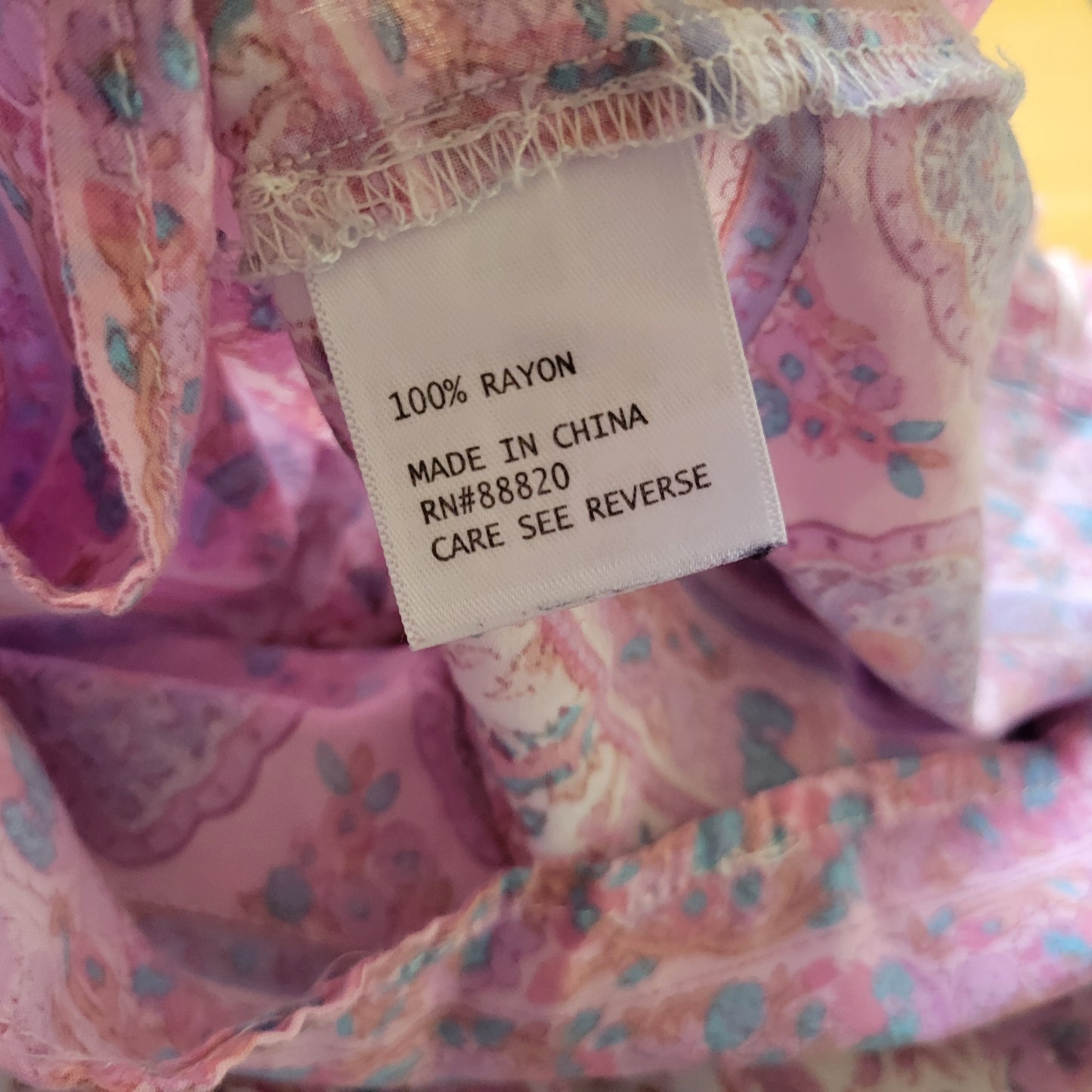 Cynthia Rowley Top Womens 1X Purple Blue Floral Long Sleeve Button Rayon FLO68E