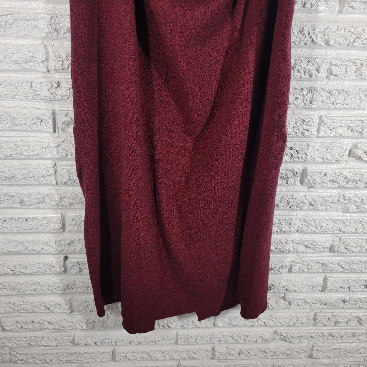 Cherokee 3X Red Black Marled Cotton Knit Pencil Skirt Plus Midi RED59E