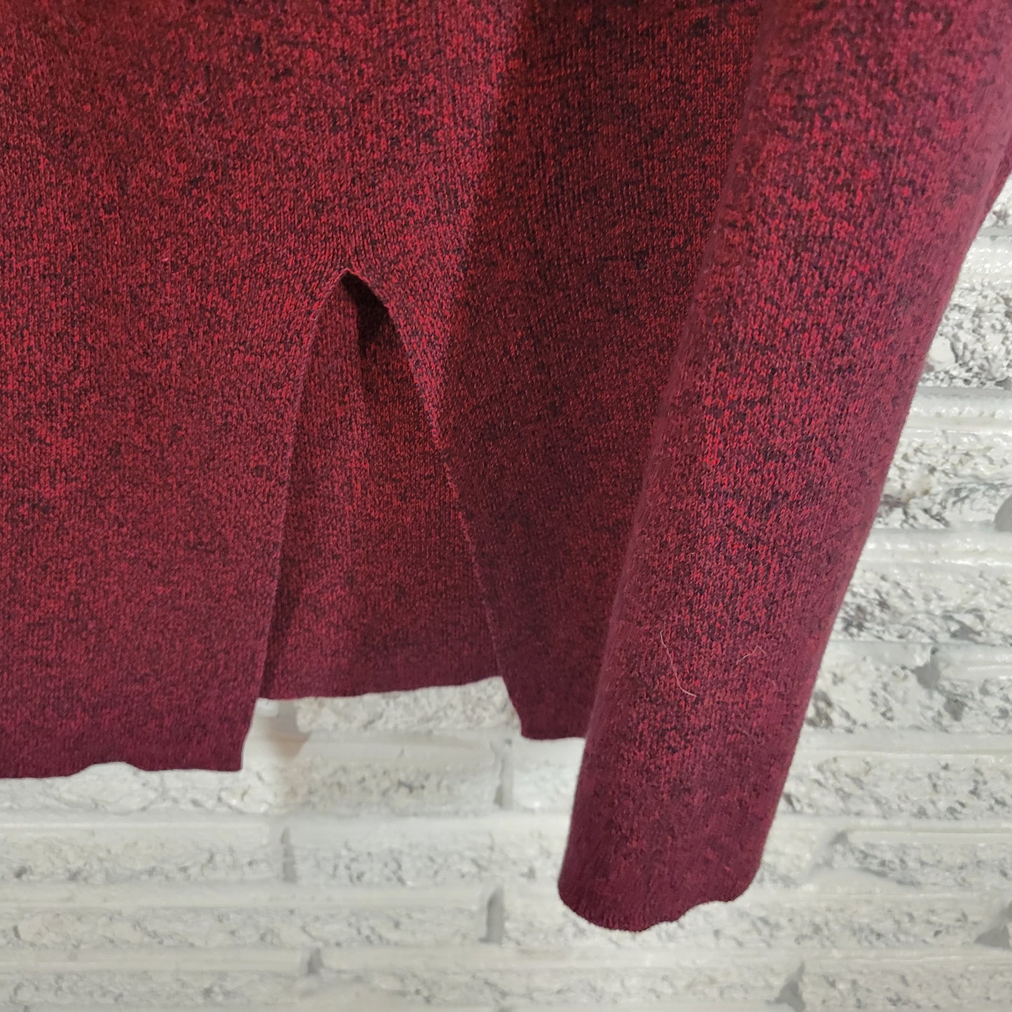 Cherokee 3X Red Black Marled Cotton Knit Pencil Skirt Plus Midi RED59E