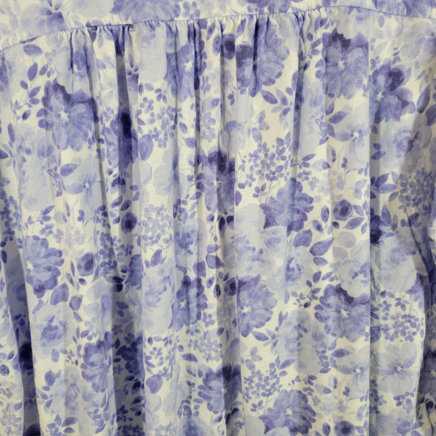 Aria Nightgown Womens 2X Blue White Floral 100% Cotton Lace Pintuck FLO48E