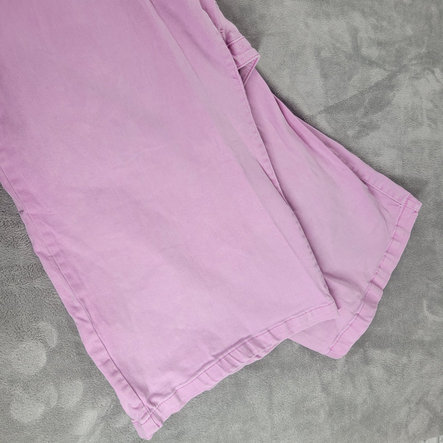 Ava & Viv 22 Plus Wide Leg Jeans Pink Denim Elastic Waist 5 Pocket SL10E