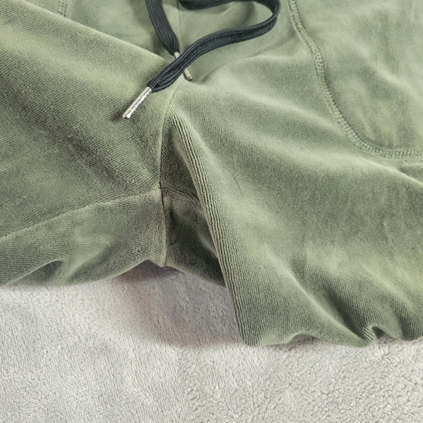Calvin Klein Womens Green Velour Jogger Sweatpants XL Drawstring Pockets GRE18E