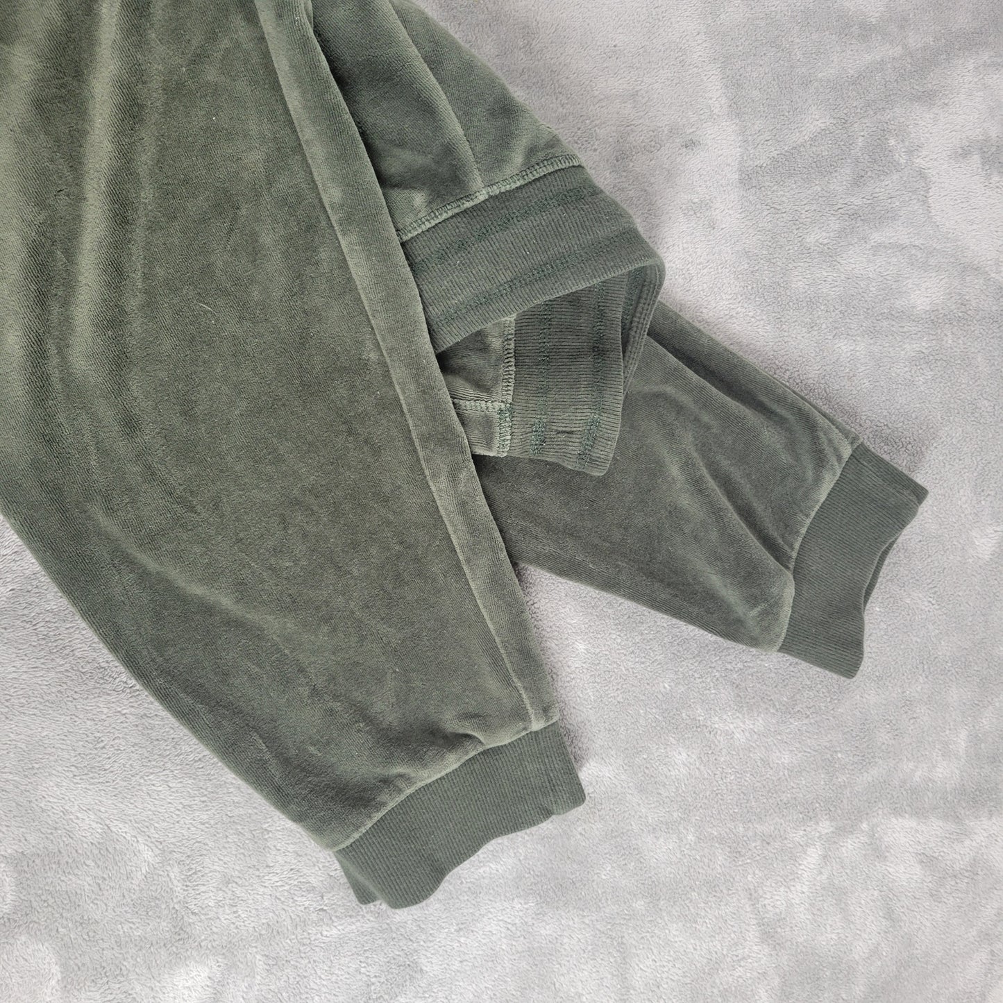 Calvin Klein Womens Green Velour Jogger Sweatpants XL Drawstring Pockets GRE18E