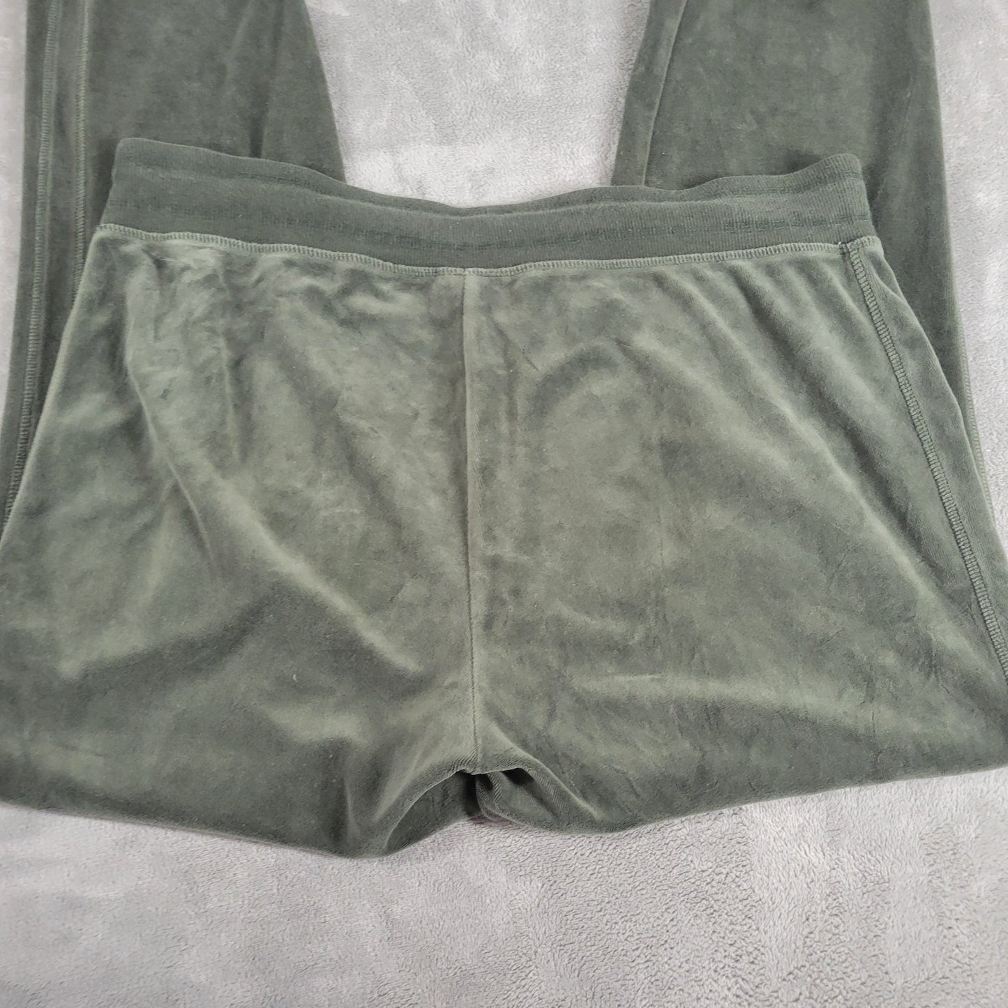 Calvin Klein Womens Green Velour Jogger Sweatpants XL Drawstring Pockets GRE18E