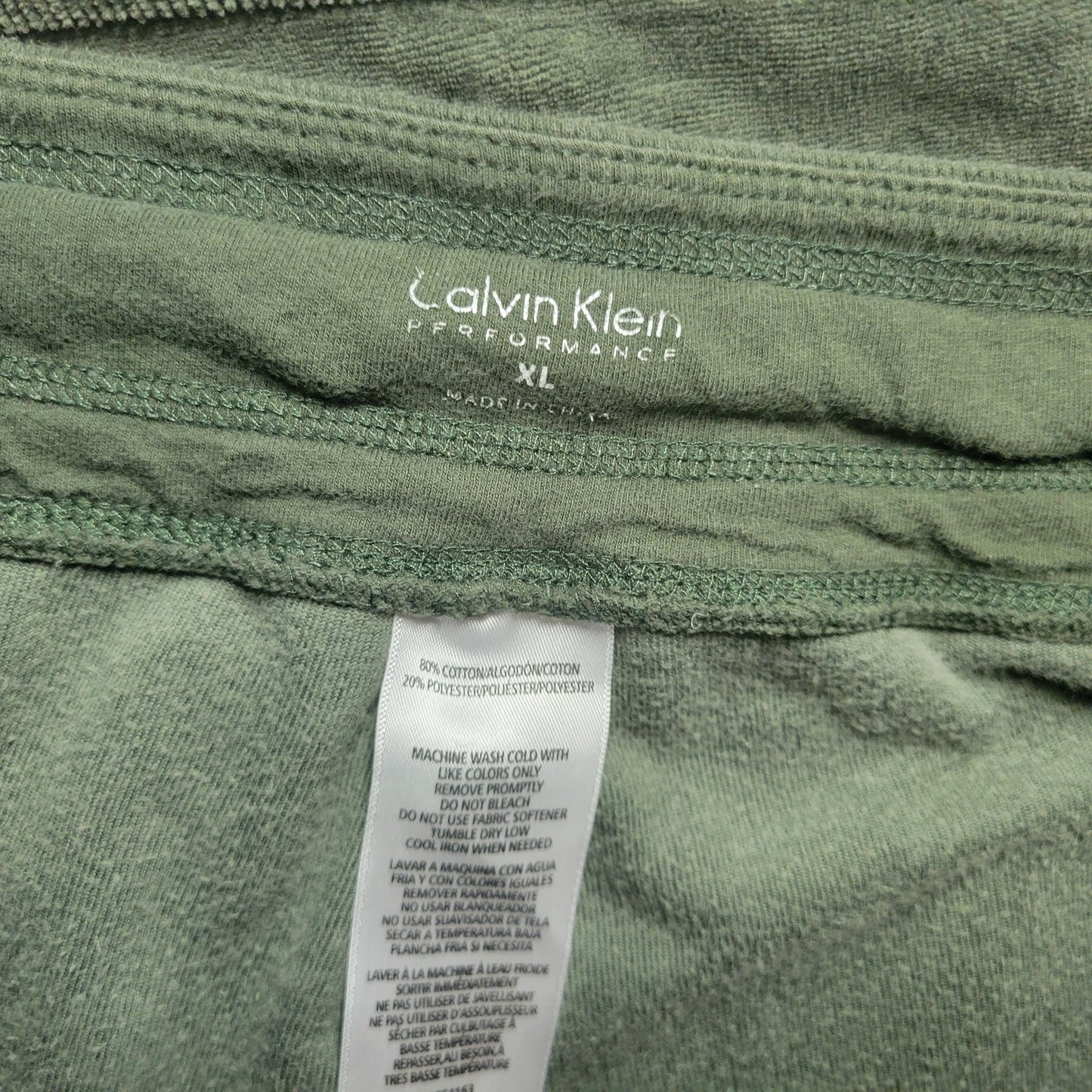 Calvin Klein Womens Green Velour Jogger Sweatpants XL Drawstring Pockets GRE18E