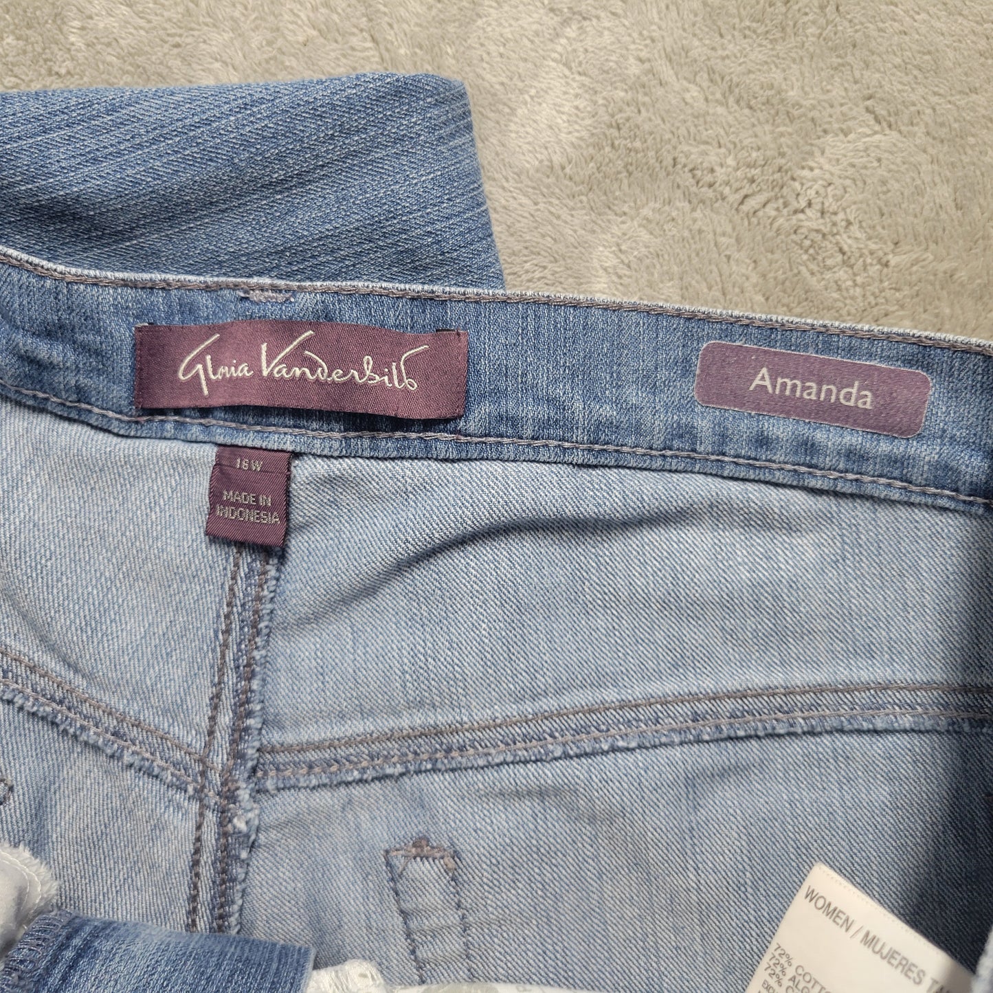 Gloria Vanderbilt Amanda Jeans Size 16W Womens Medium Wash Denim Classic SL112E
