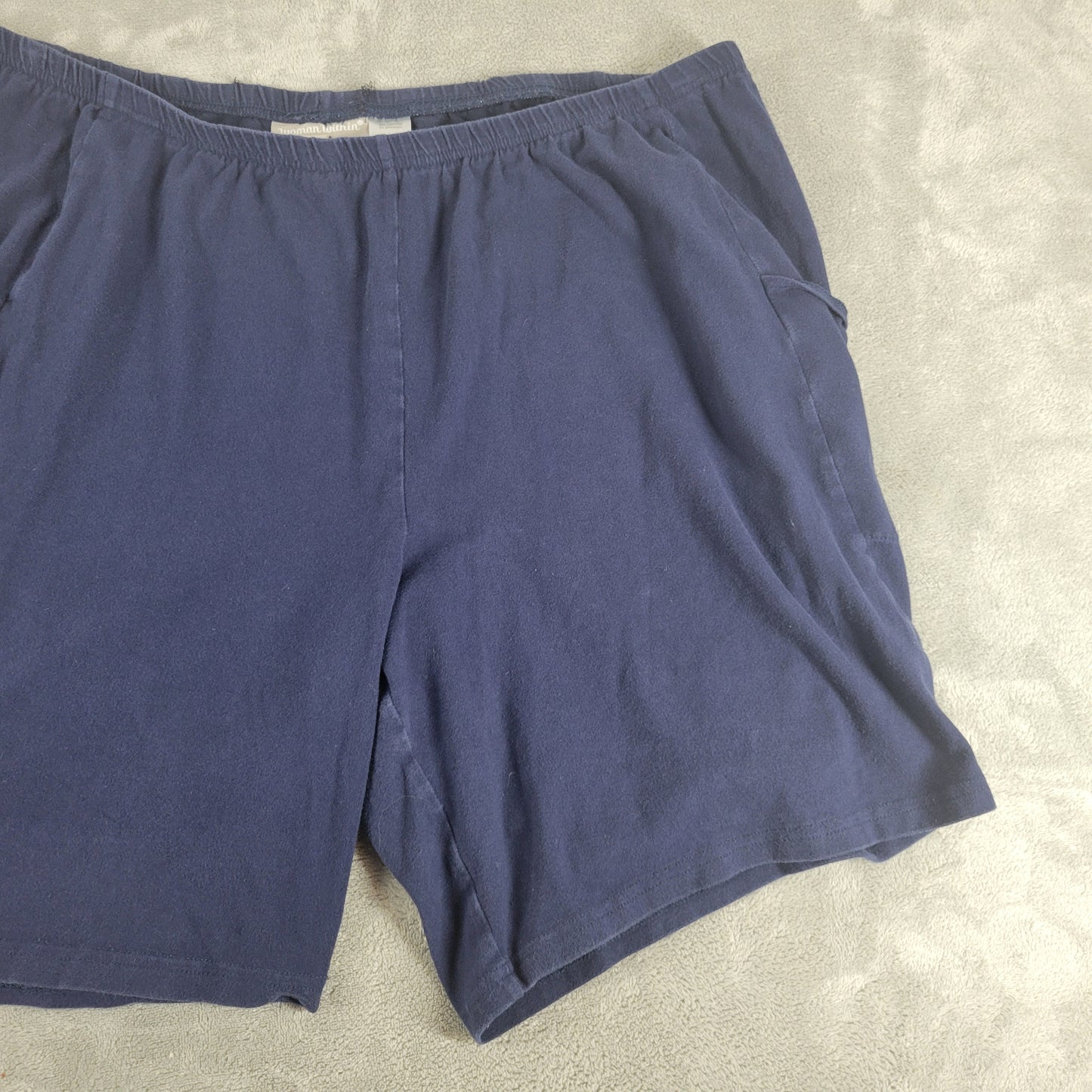 Woman Within Shorts Womens 2X Blue Elastic Waist Pull On Biker BLU41E
