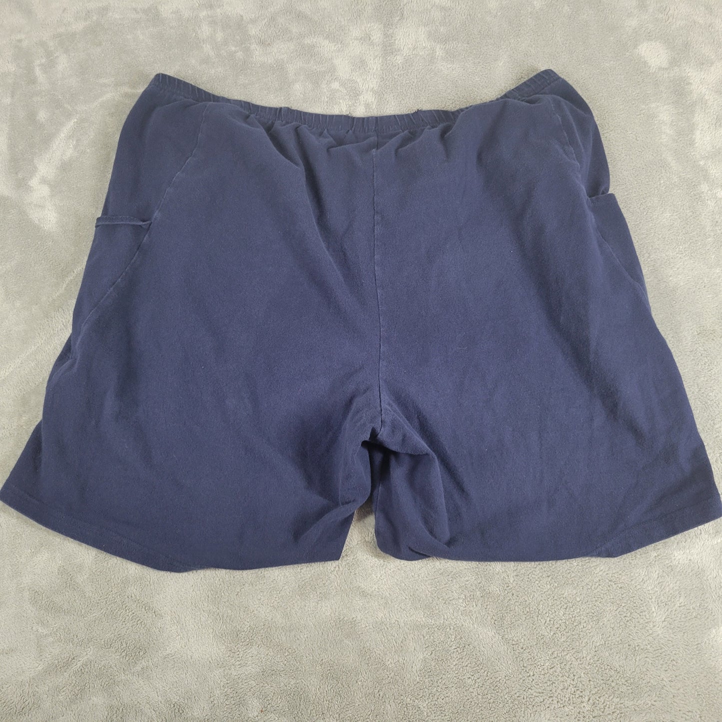 Woman Within Shorts Womens 2X Blue Elastic Waist Pull On Biker BLU41E