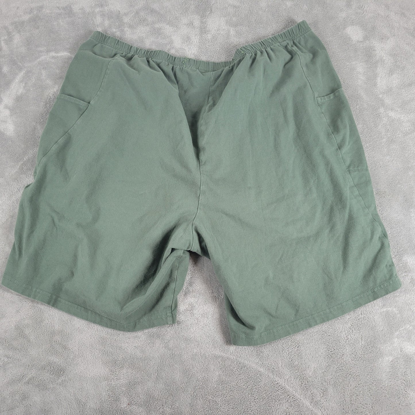 Woman Within Shorts Womens 2X Green Elastic Waist Pockets Pull On Athletic GRE4E