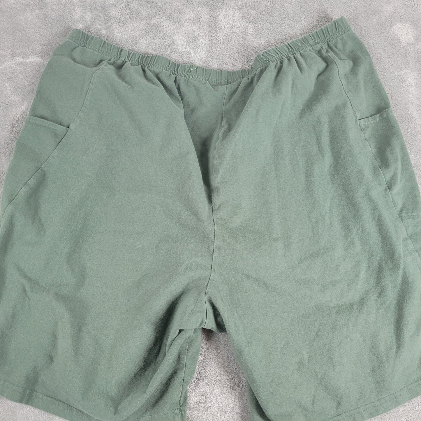 Woman Within Shorts Womens 2X Green Elastic Waist Pockets Pull On Athletic GRE4E