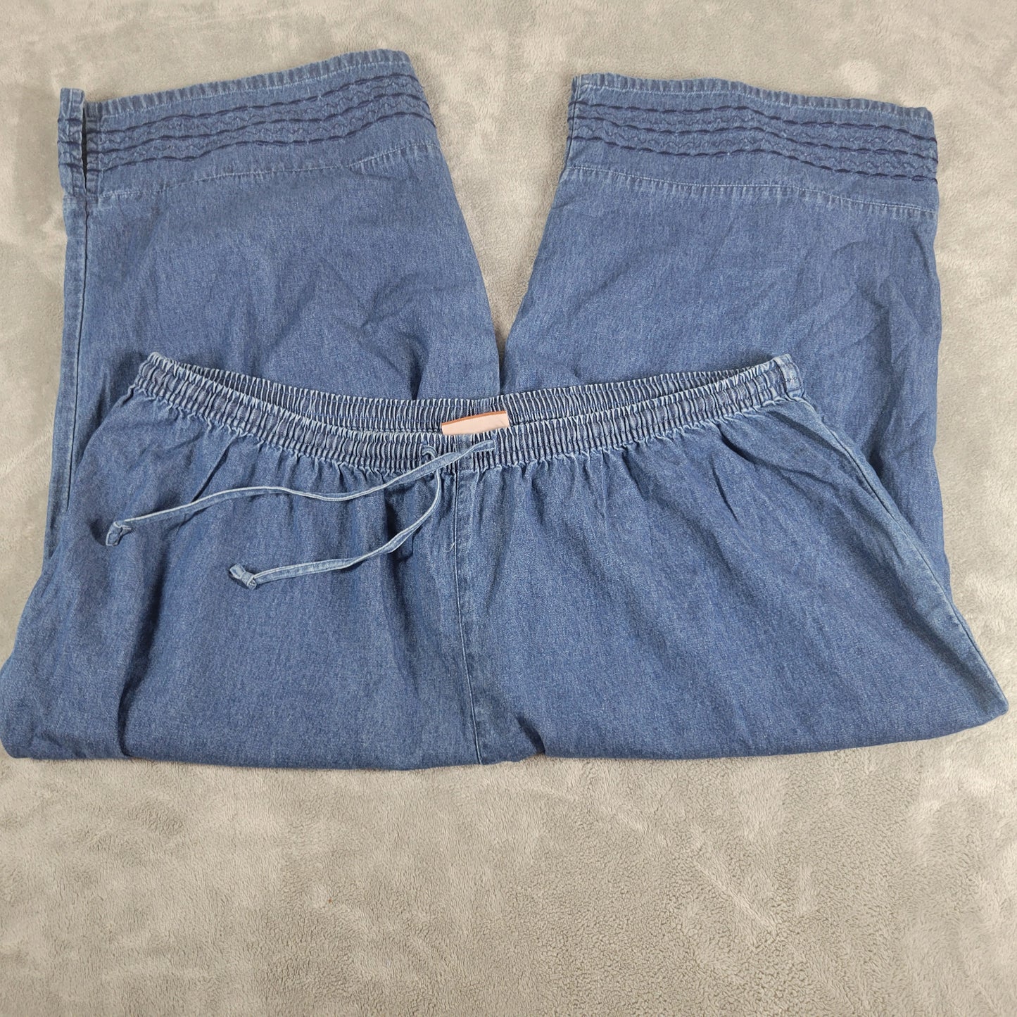 Liz & Me Signature Jeans Womens 2X Capri Dark Wash Denim Elastic Waist CAP16E