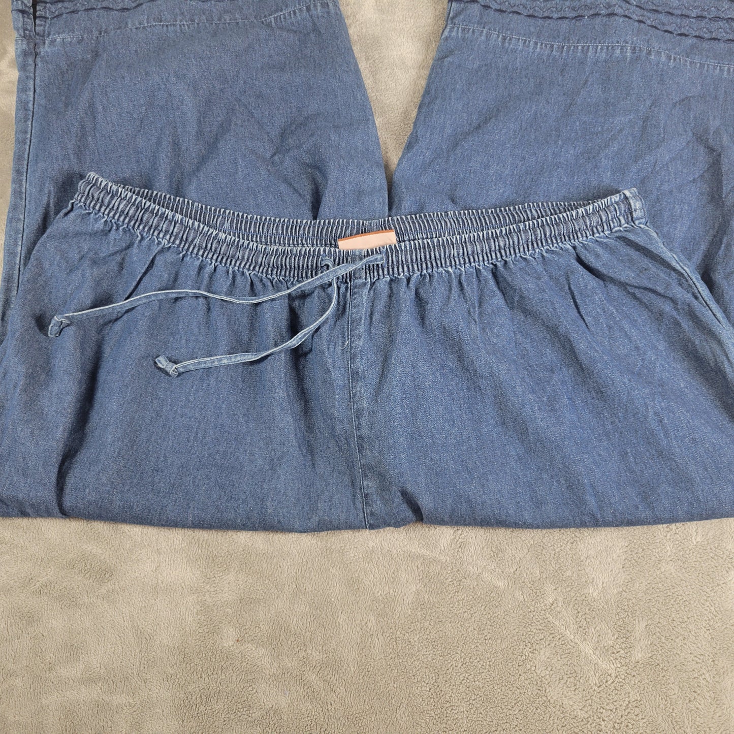 Liz & Me Signature Jeans Womens 2X Capri Dark Wash Denim Elastic Waist CAP16E