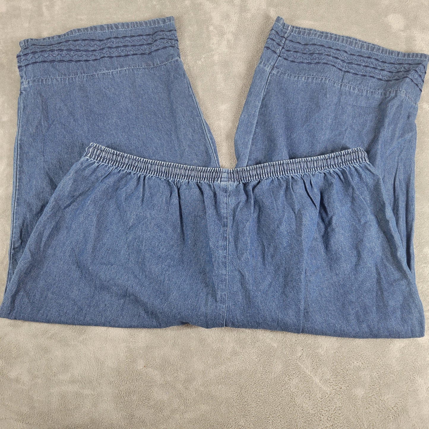 Liz & Me Signature Jeans Womens 2X Capri Dark Wash Denim Elastic Waist CAP16E