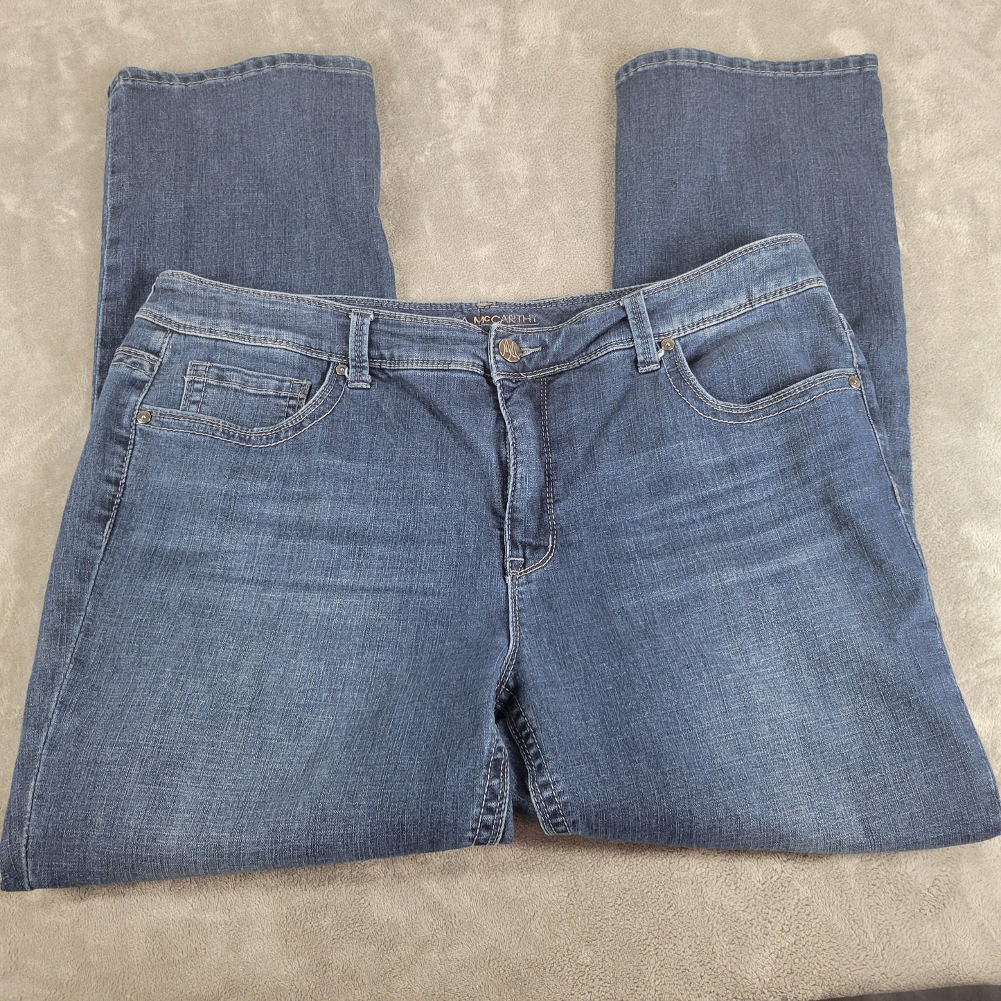 Melissa McCarthy Seven7 Jeans 22W Dark Wash Bootcut Embroidered Rhinestone BOO6E