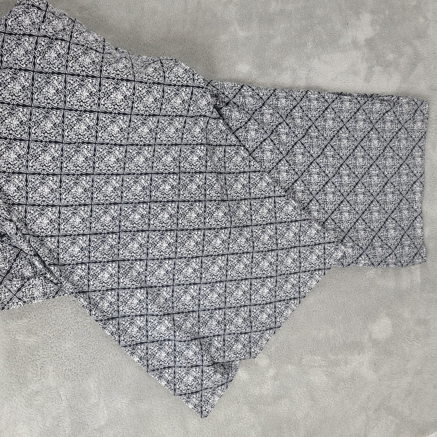 Lane Bryant 18/20 Wide Leg Palazzo Pants Black White Geometric Pull On GEO158E