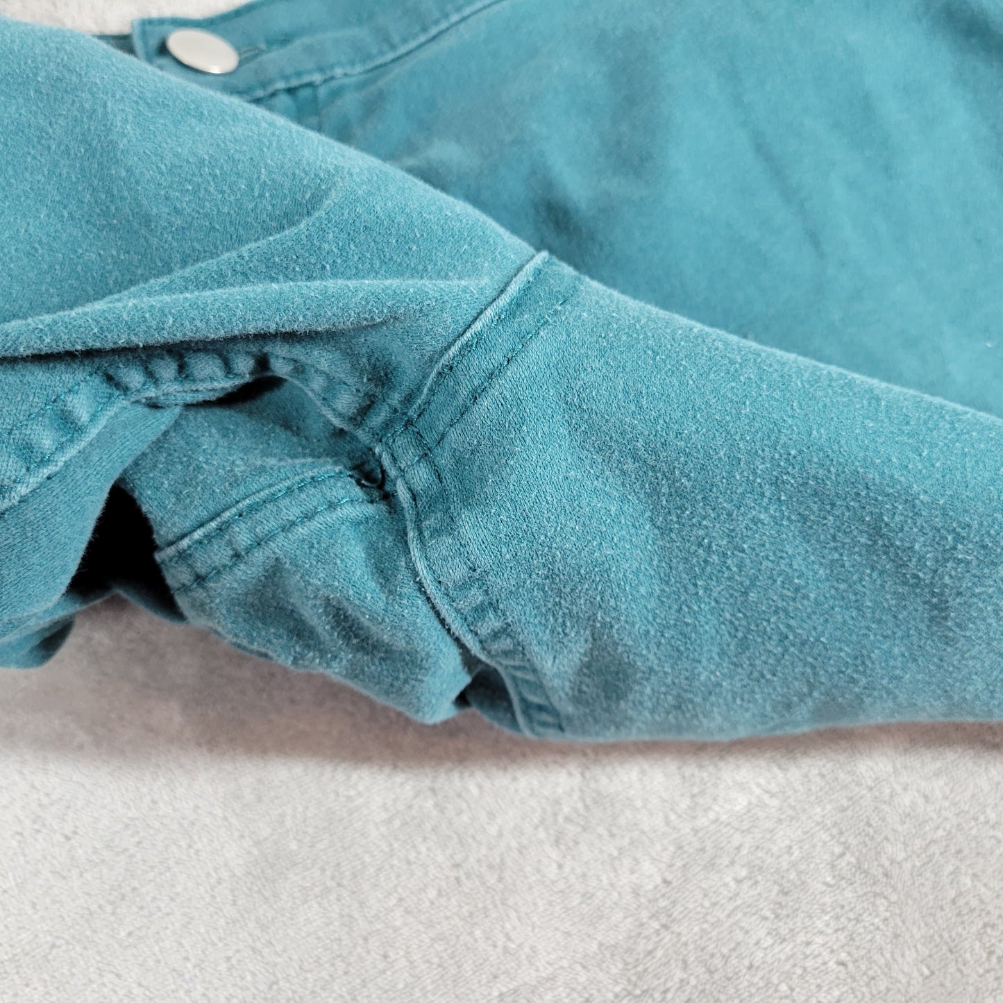 Catherines Green Sateen Jeans Size 32W Plus Comfort Stretch Elastic Waist SL118E