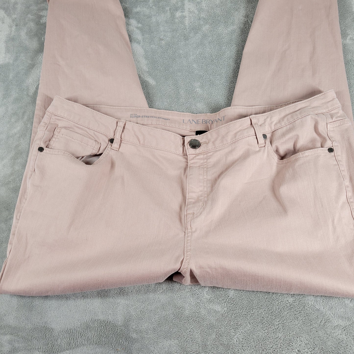 Lane Bryant Tan Skinny Jeans Size 24 Plus Super Stretch Elastic Waist SKI26E