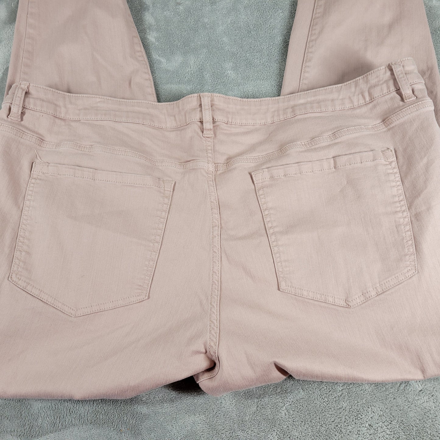 Lane Bryant Tan Skinny Jeans Size 24 Plus Super Stretch Elastic Waist SKI26E