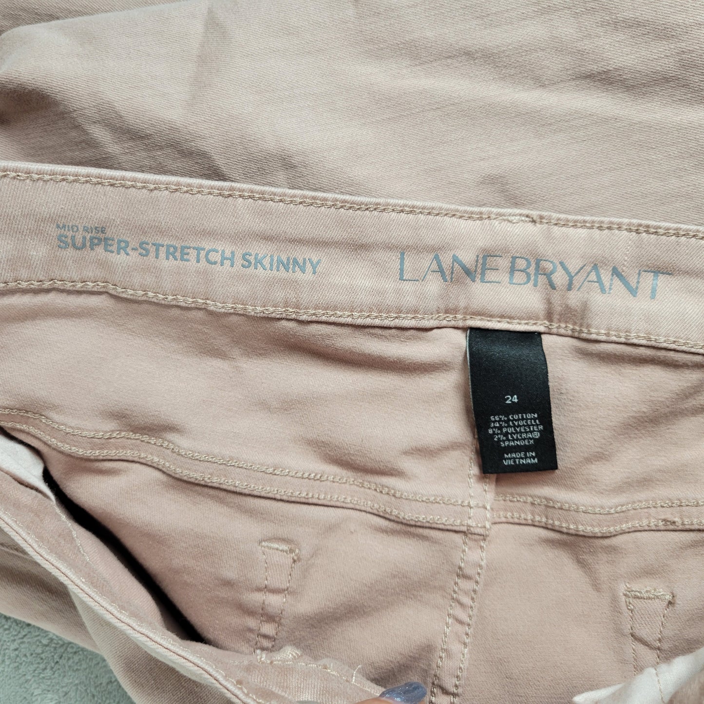 Lane Bryant Tan Skinny Jeans Size 24 Plus Super Stretch Elastic Waist SKI26E