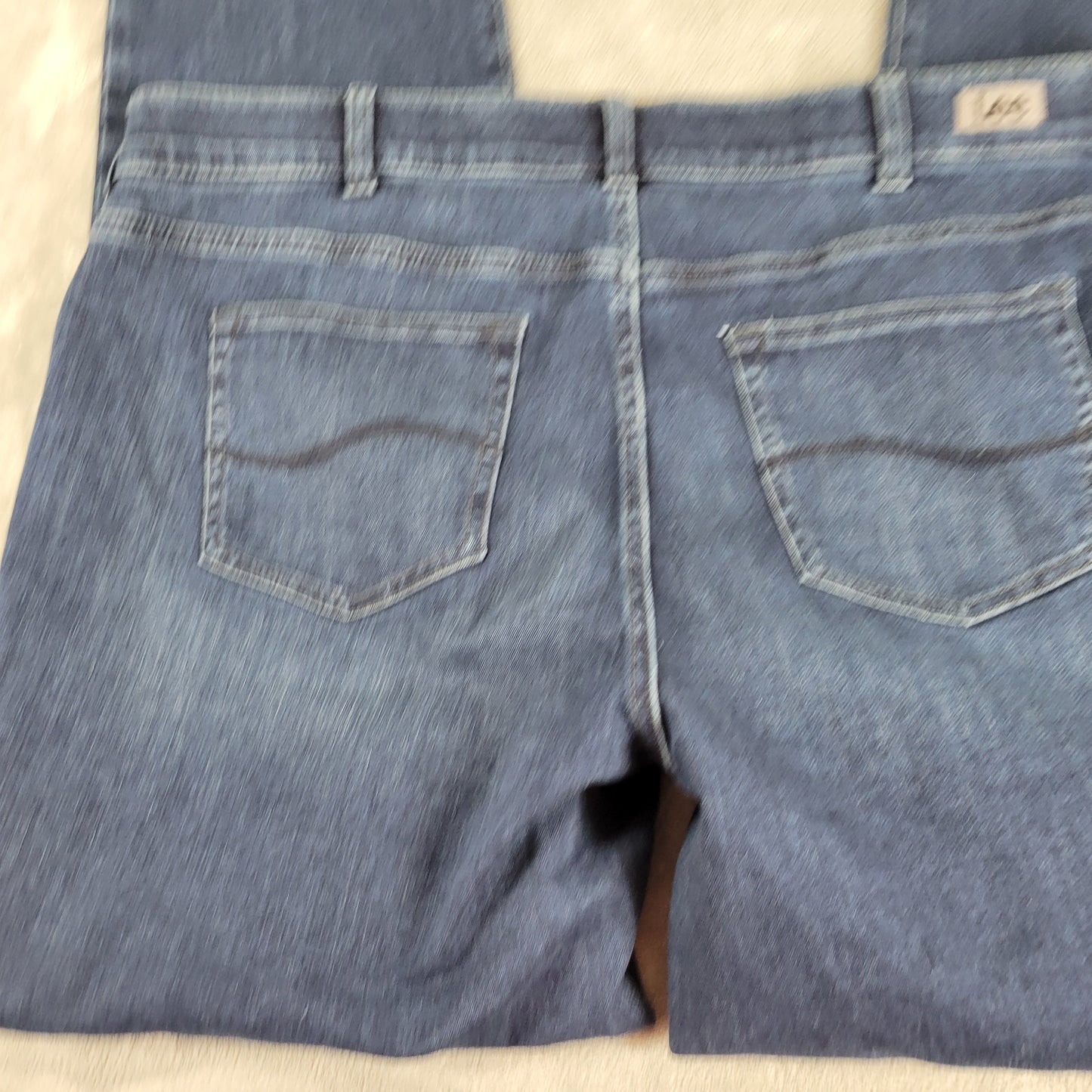 Lee Jeans Womens 22W Long Flex Motion Mid Rise Dark Blue Wash Straight SL117E