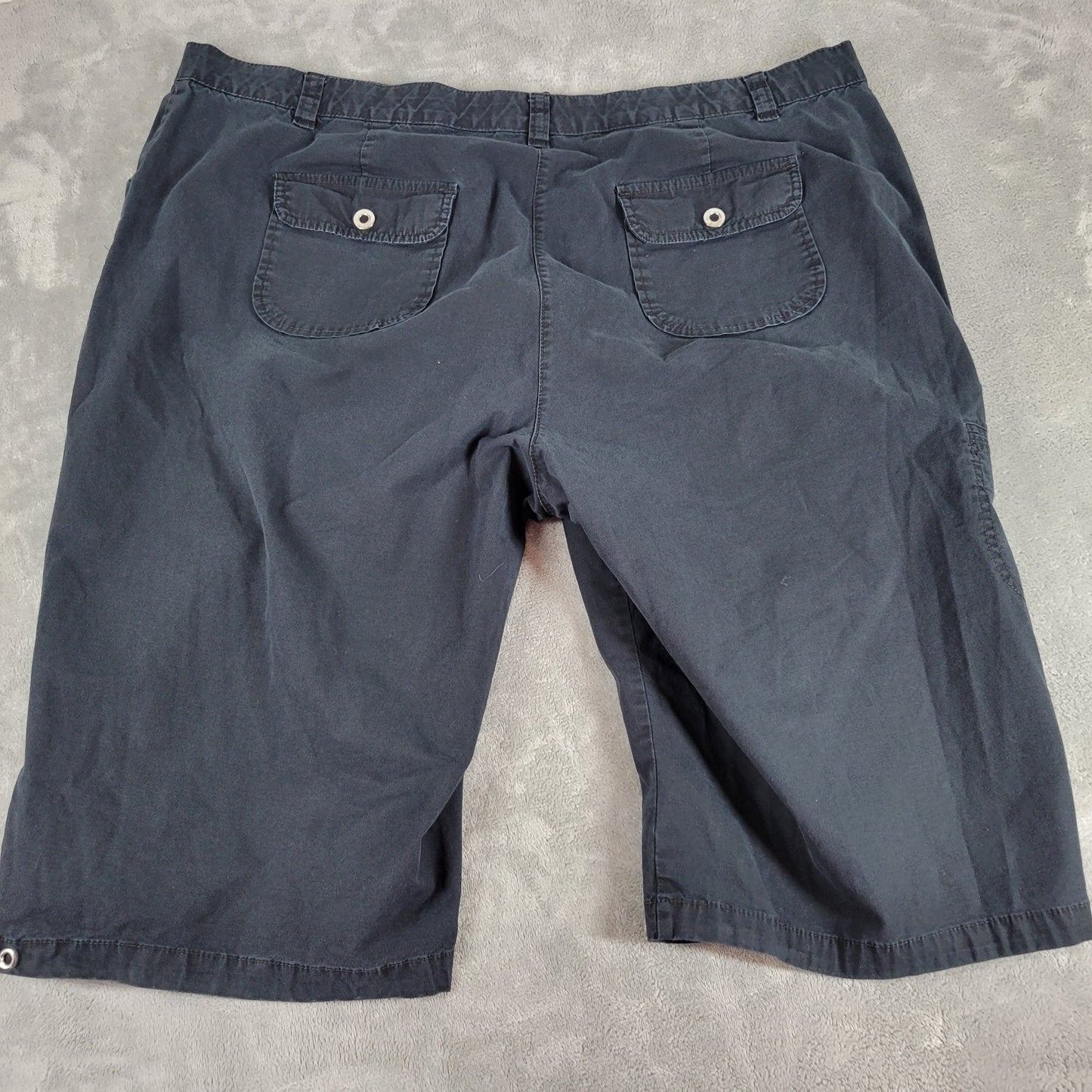 Karen Scott Cargo Shorts Womens 18W Black Skimmer Elastic Waist Cotton BLA71E