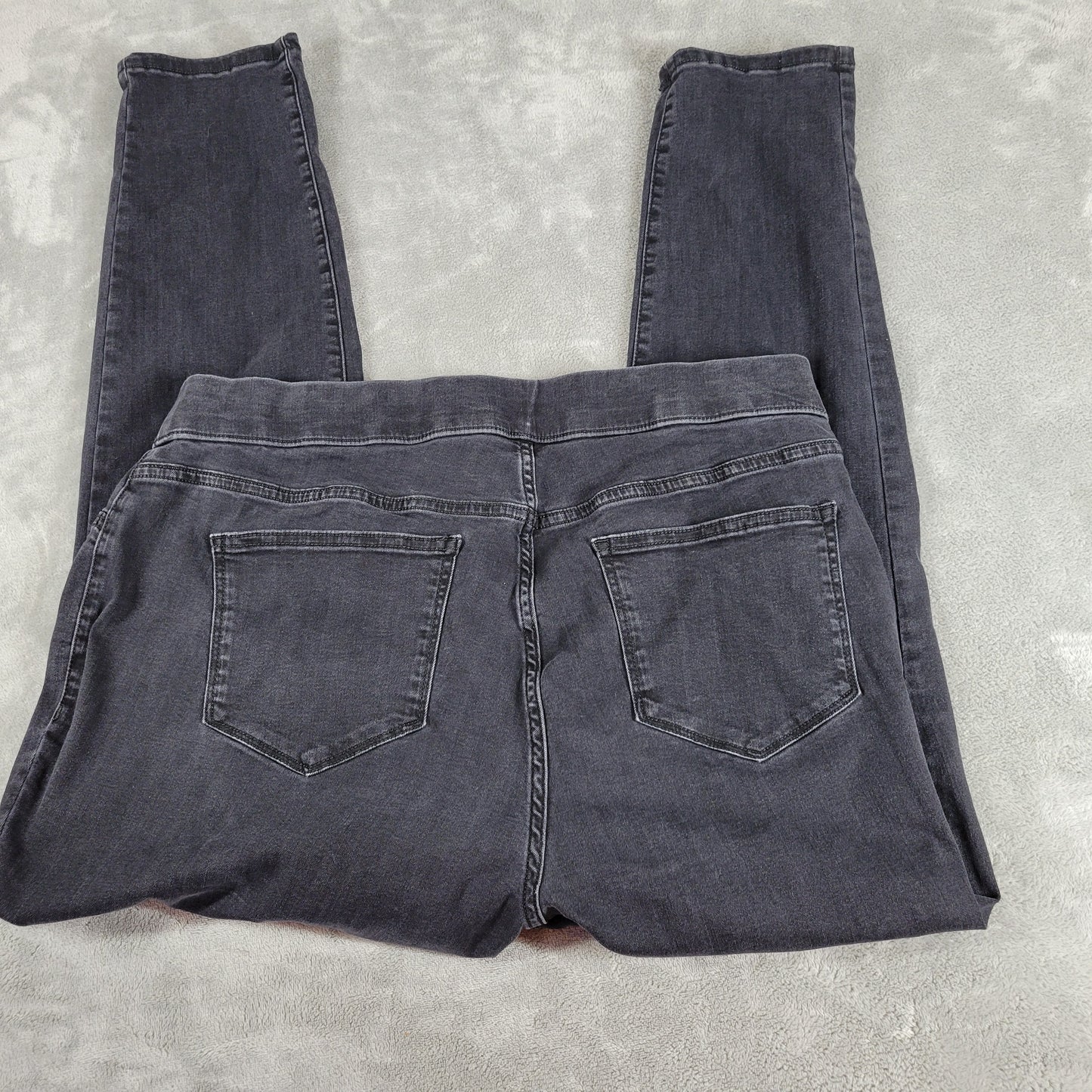 St Johns Bay Jeggings Womens 16W Black Jeans Elastic Waist Cotton Denim SL116E