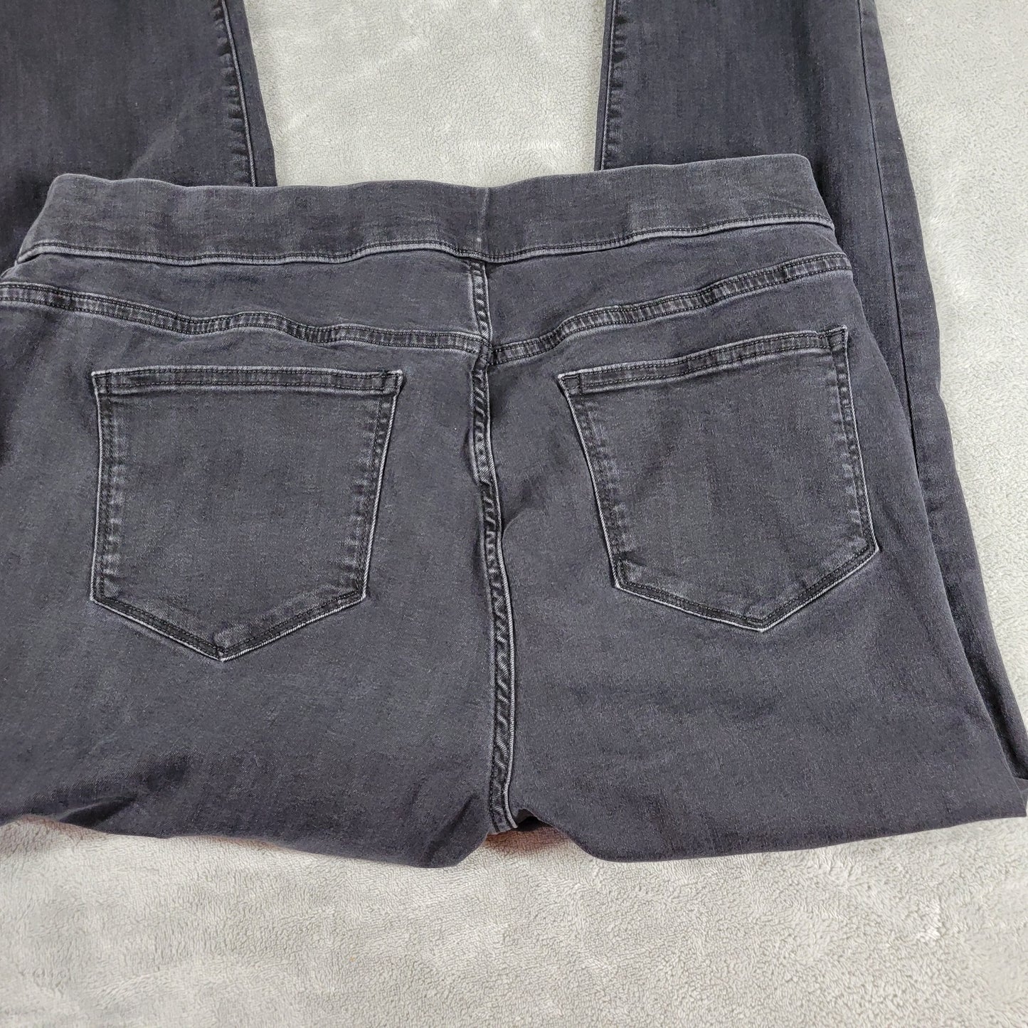 St Johns Bay Jeggings Womens 16W Black Jeans Elastic Waist Cotton Denim SL116E