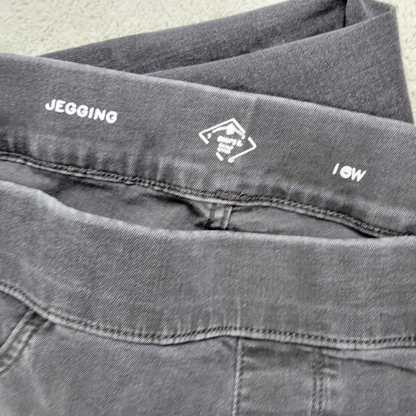 St Johns Bay Jeggings Womens 16W Black Jeans Elastic Waist Cotton Denim SL116E