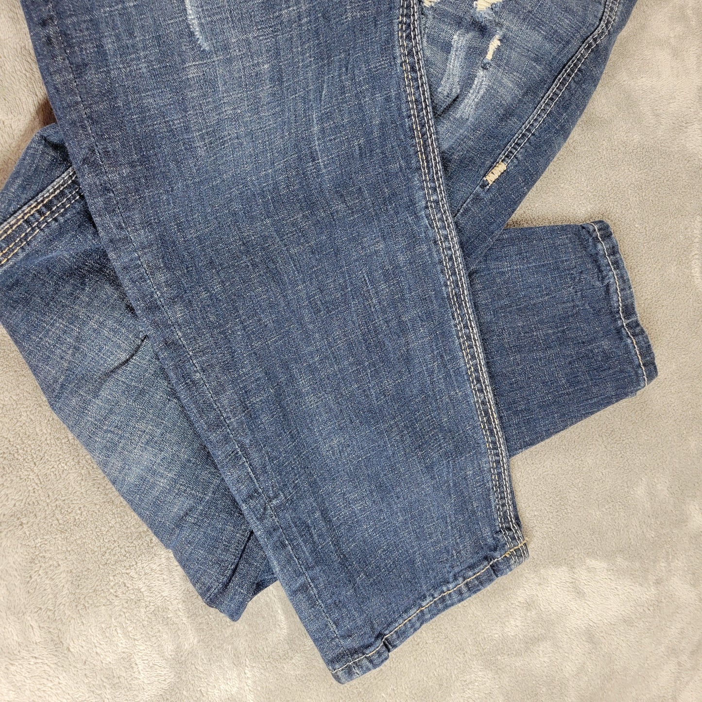 Seven7 Womens Size 22 Distressed Skinny Jeans Embroidered Dark Wash SKI9E