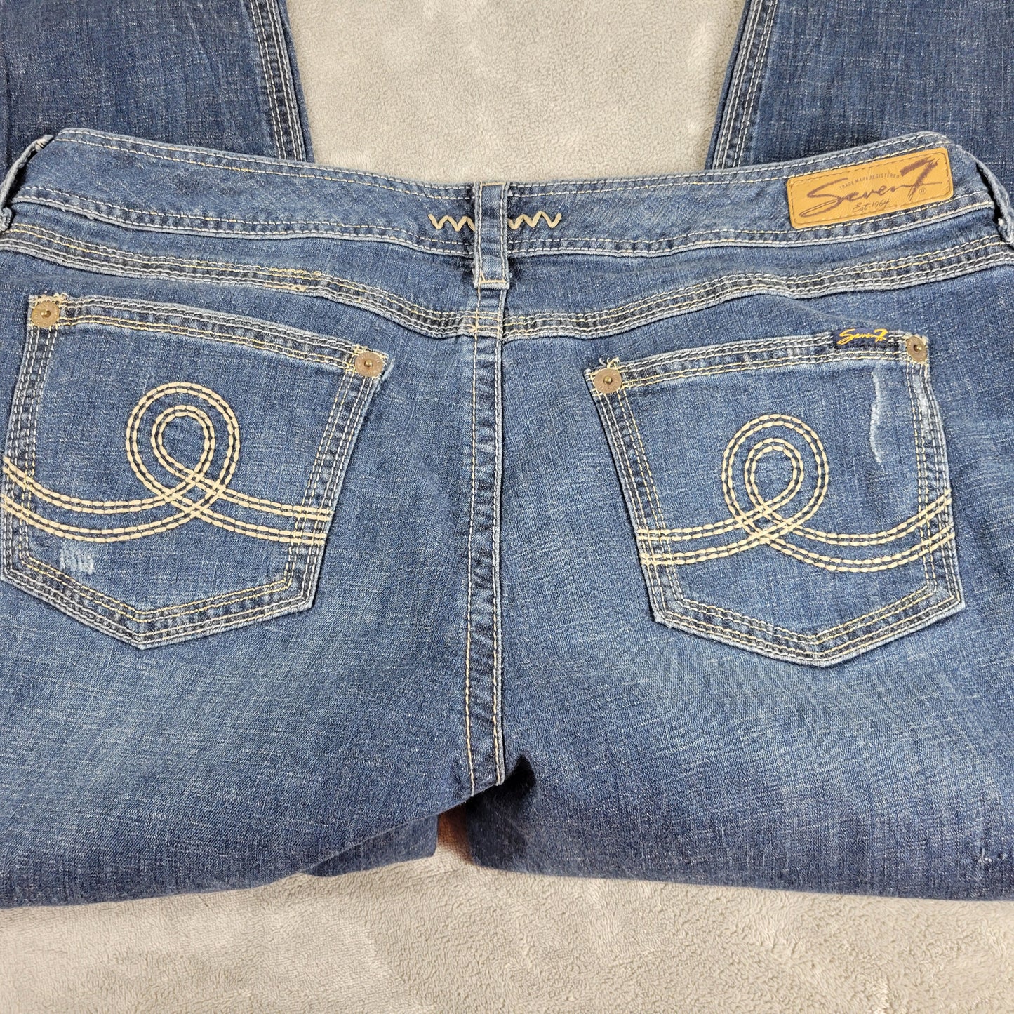 Seven7 Womens Size 22 Distressed Skinny Jeans Embroidered Dark Wash SKI9E