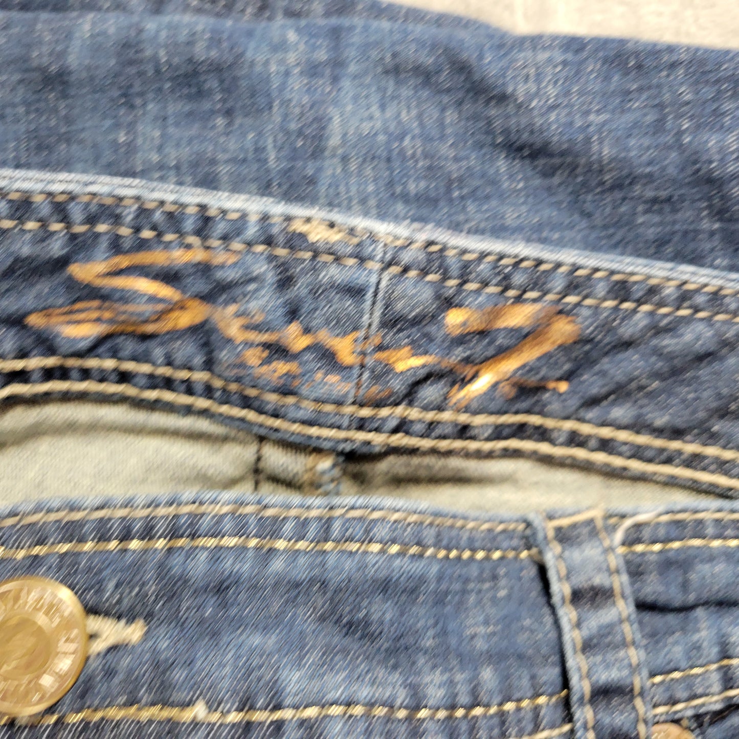 Seven7 Womens Size 22 Distressed Skinny Jeans Embroidered Dark Wash SKI9E