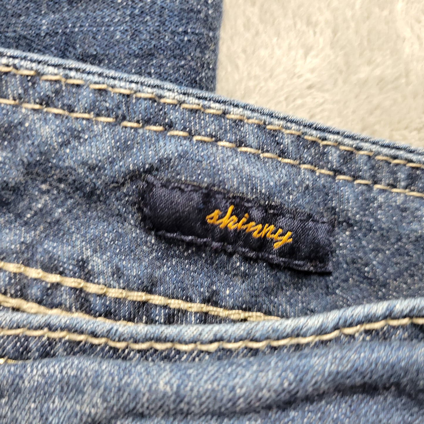 Seven7 Womens Size 22 Distressed Skinny Jeans Embroidered Dark Wash SKI9E