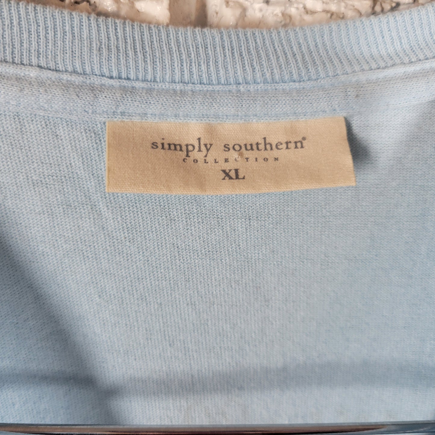 Simply Southern Shirt XL  Blue Holiday Valentines St Patricks Easter NOV116