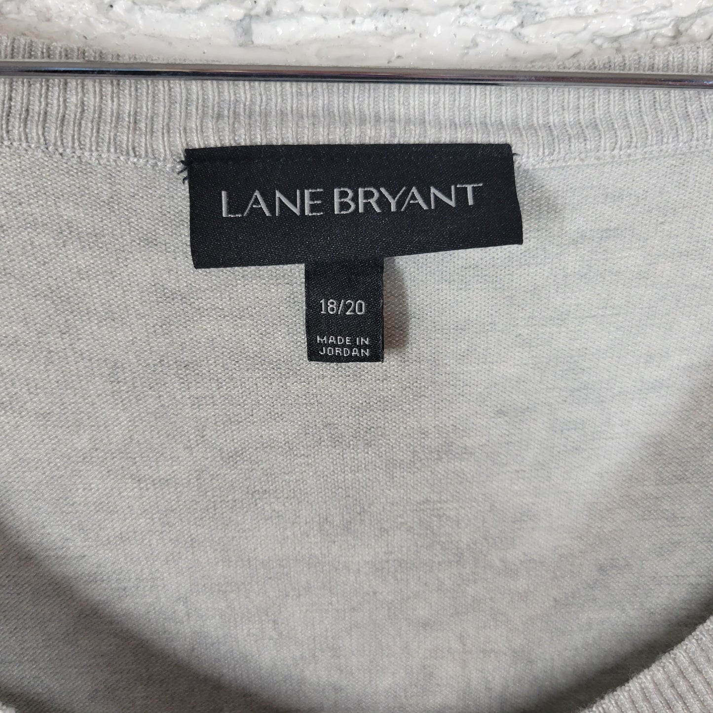 Lane Bryant Cardigan Sweater Womens 18/20 Gray  Crew Neck Tight Knit Plus GRA84E