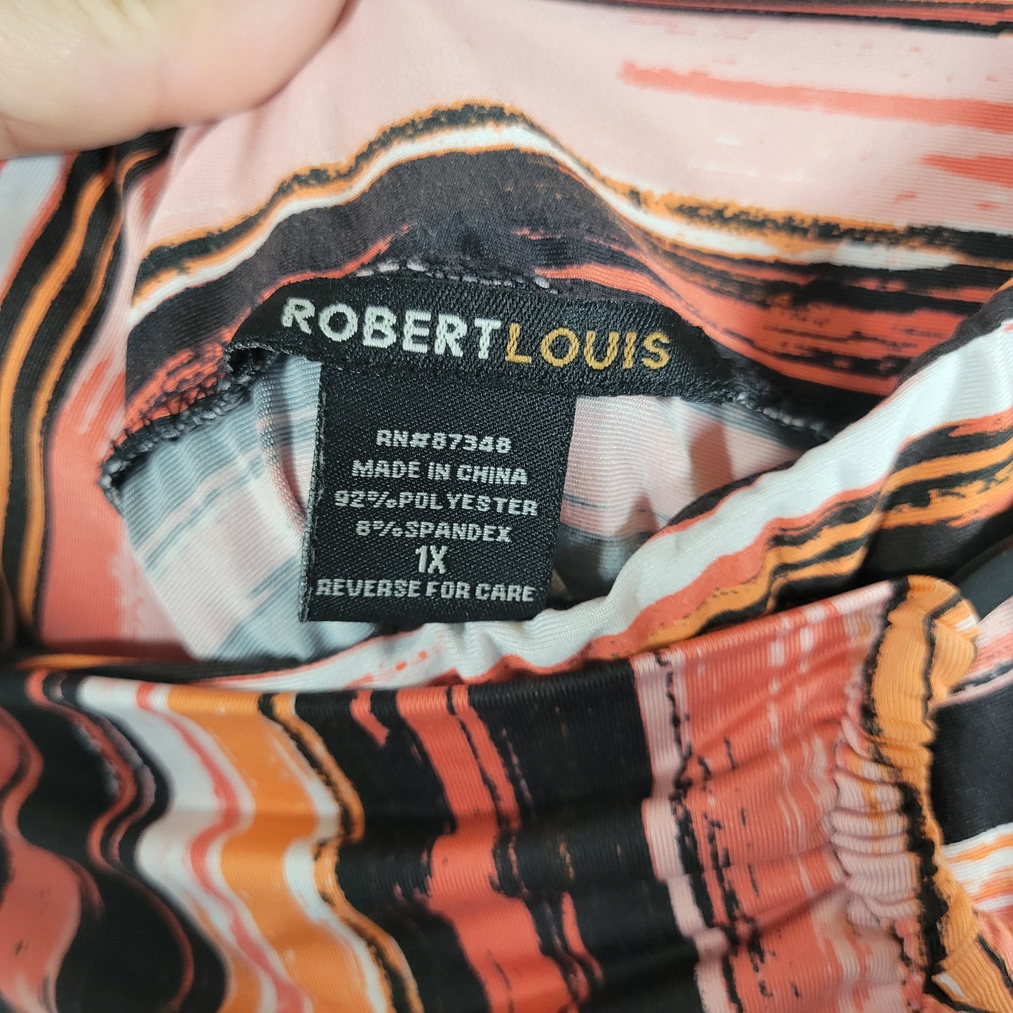 Robert Louis Skirt Womens 1X Plus A-Line Midi Elastic Waist Watercolor WAT95E