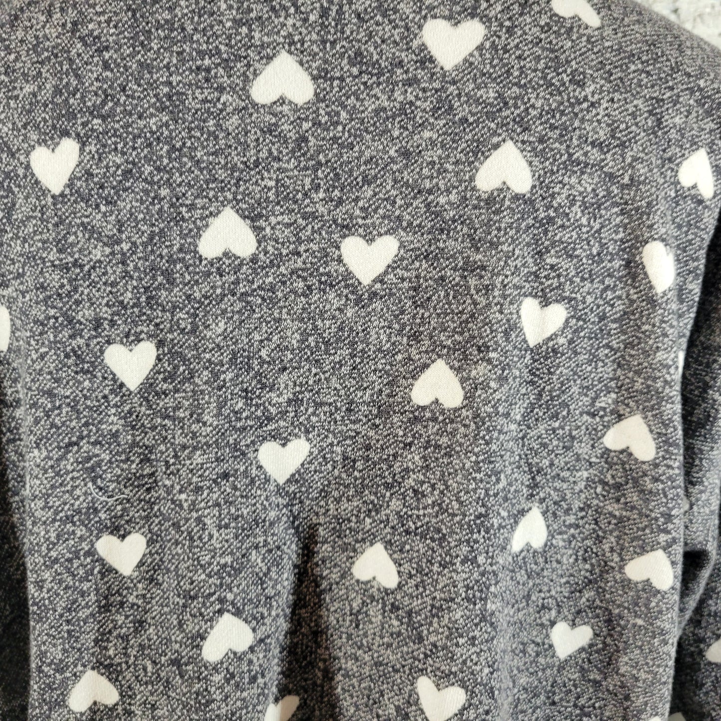 Lane Bryant Knit Hoodie Womens 18/20 Gray Heart Print High Neck Pullover GRA16E