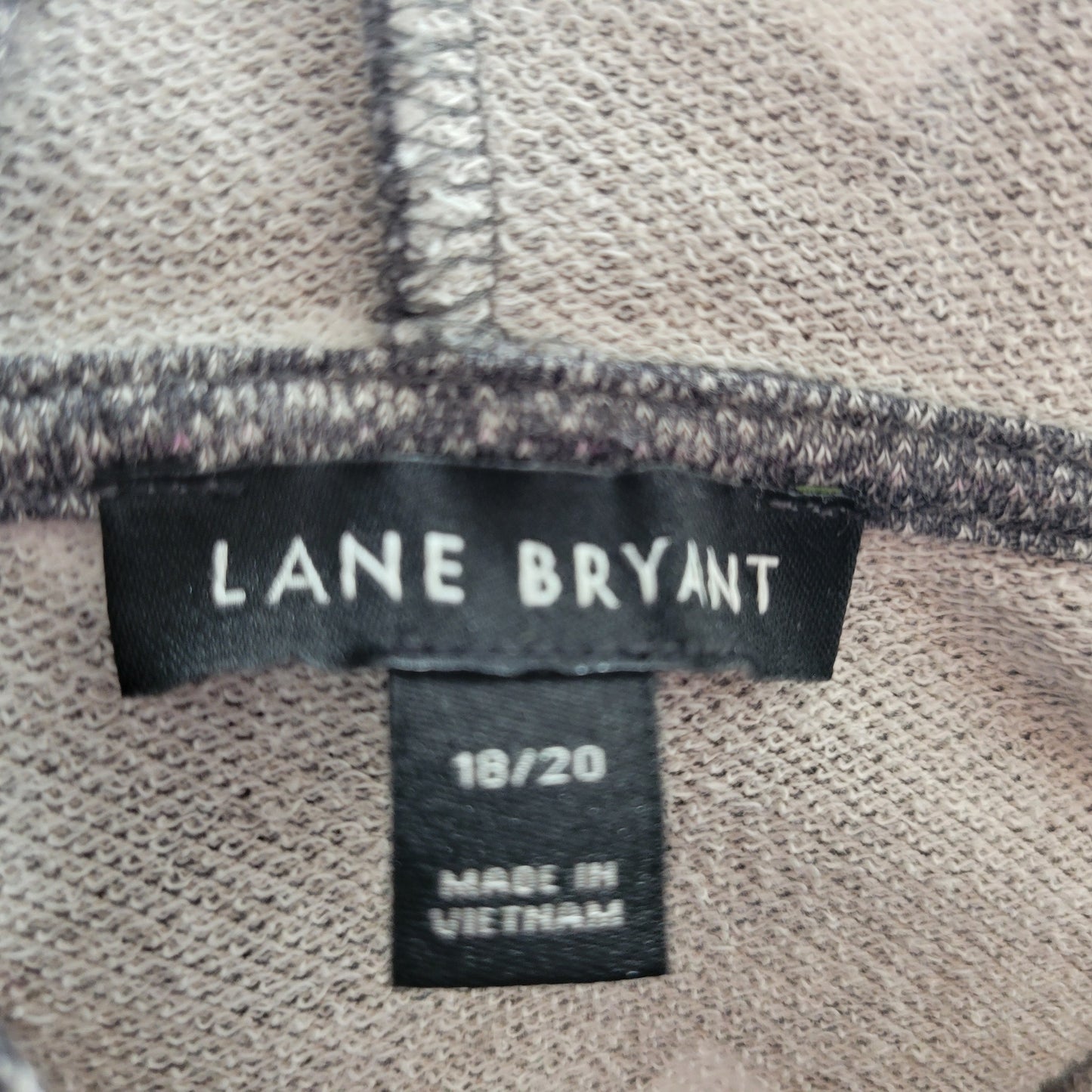 Lane Bryant Knit Hoodie Womens 18/20 Gray Heart Print High Neck Pullover GRA16E