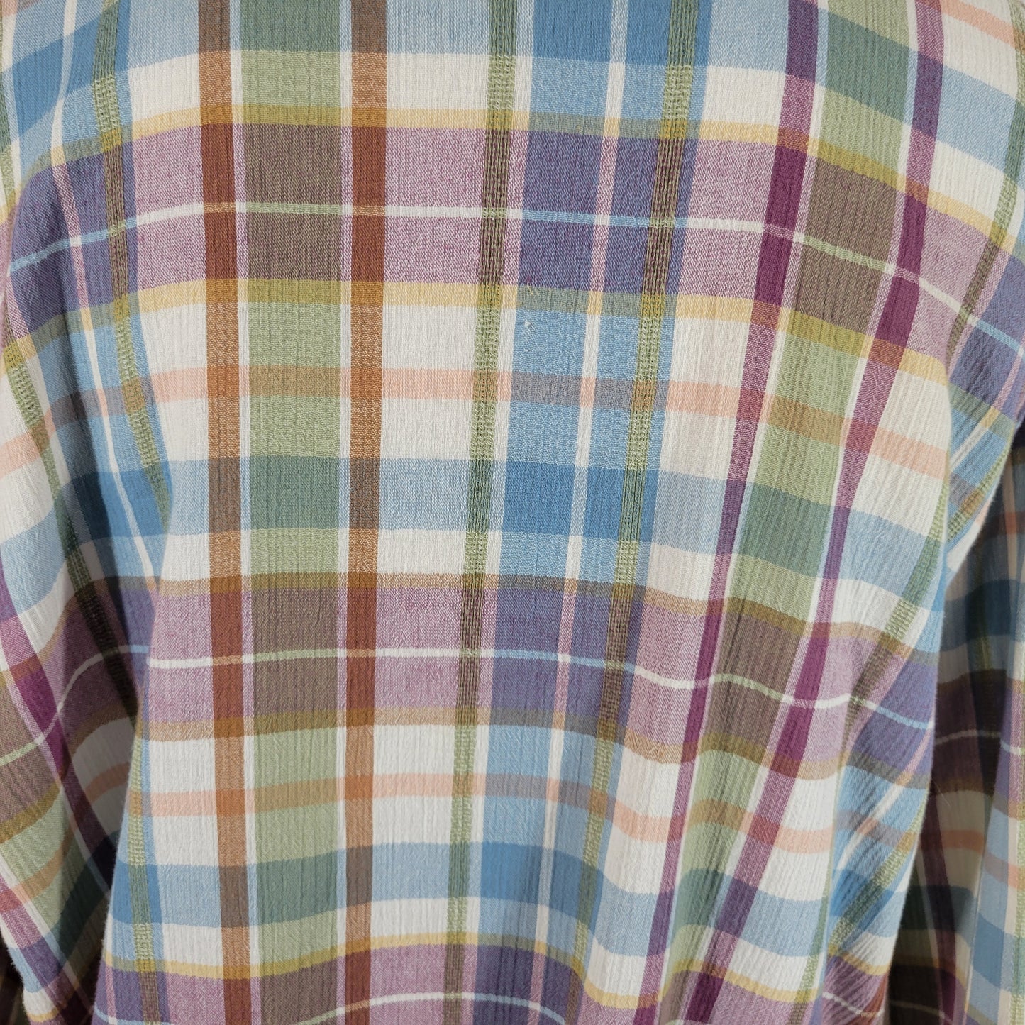 Alfred Dunner Womens Top 20W Plus Pastel Plaid 3/4 Sleeve Collared PLA37E