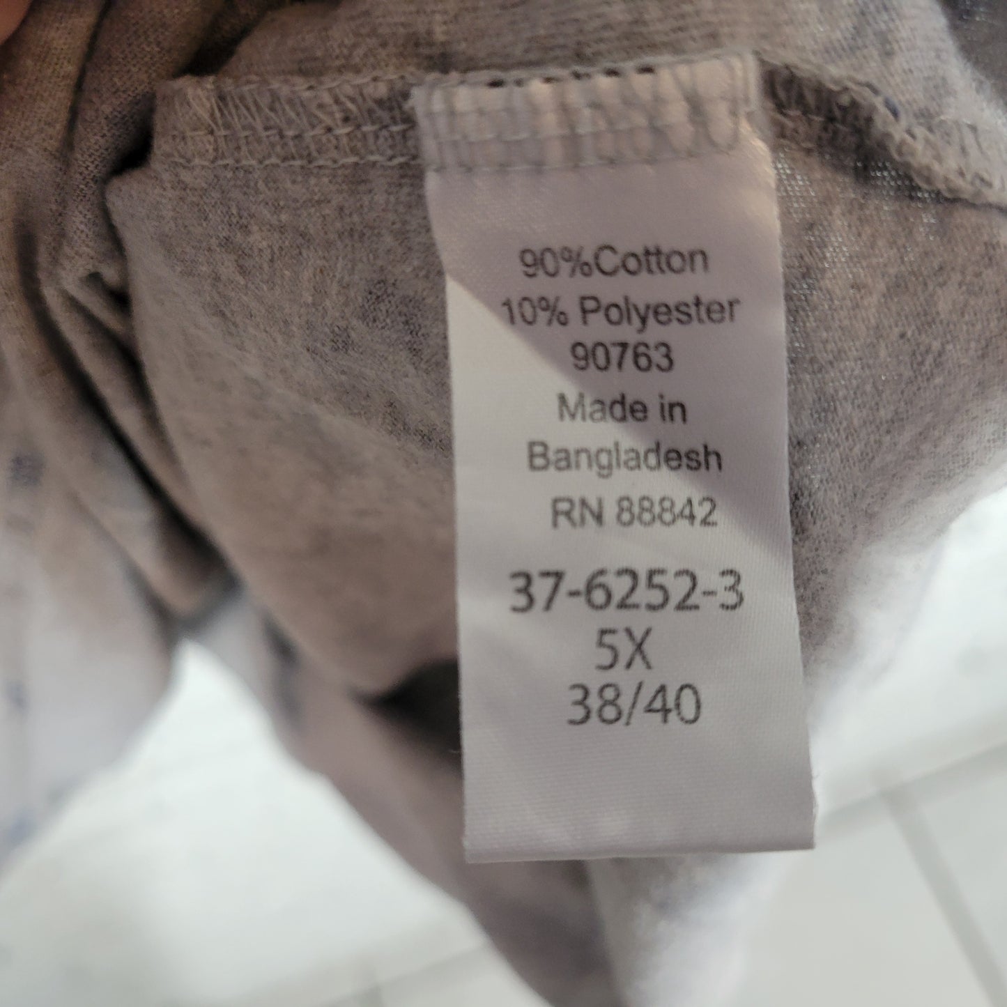 Woman Within 5X Tunic Tee Shirt Plus Blue Gray Floral V-Neck FLO51E